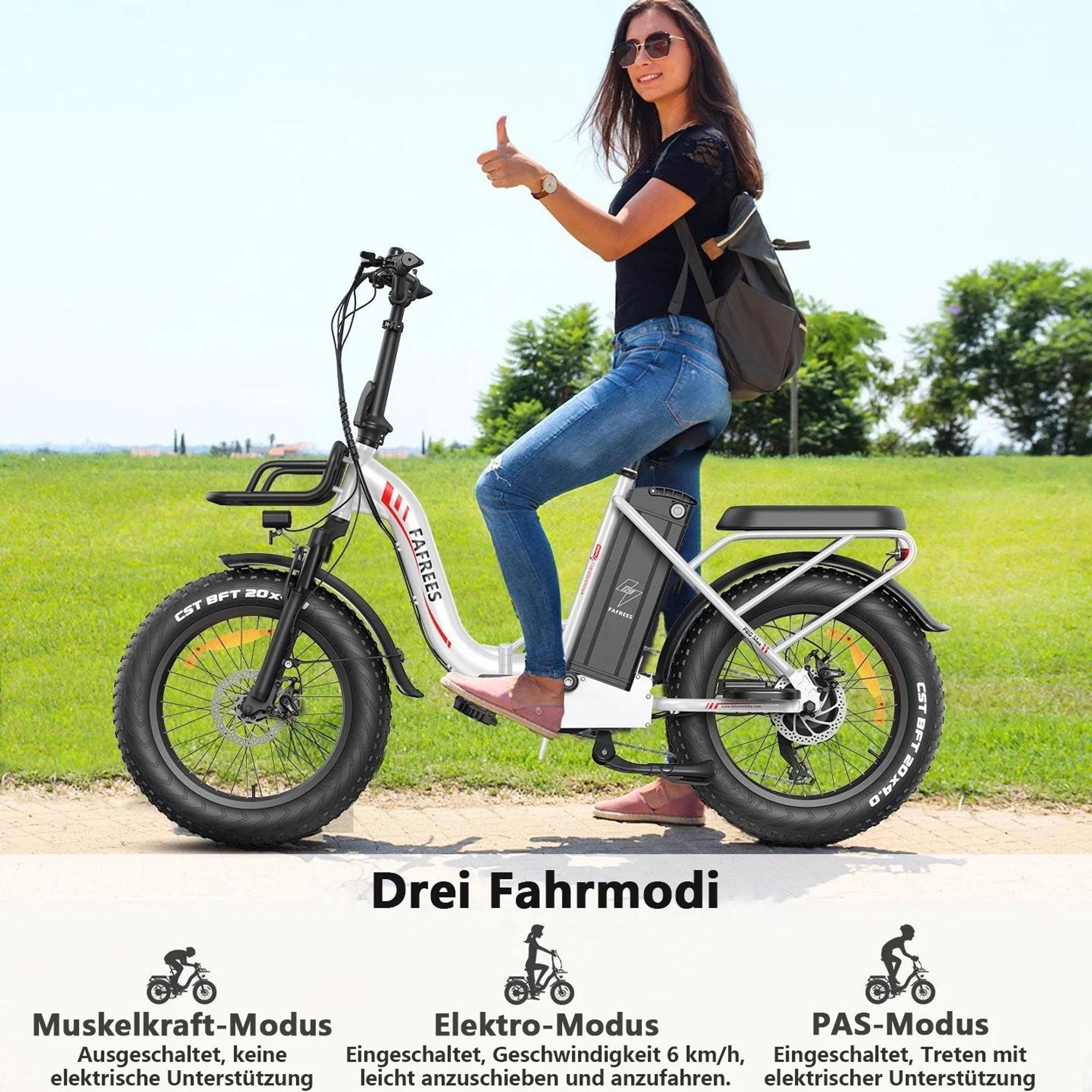 Electric Bike FAFREES F20 Max - Batterie 48V30AH 20" Reifen Mechanische Scheibenbremse - Schwarz