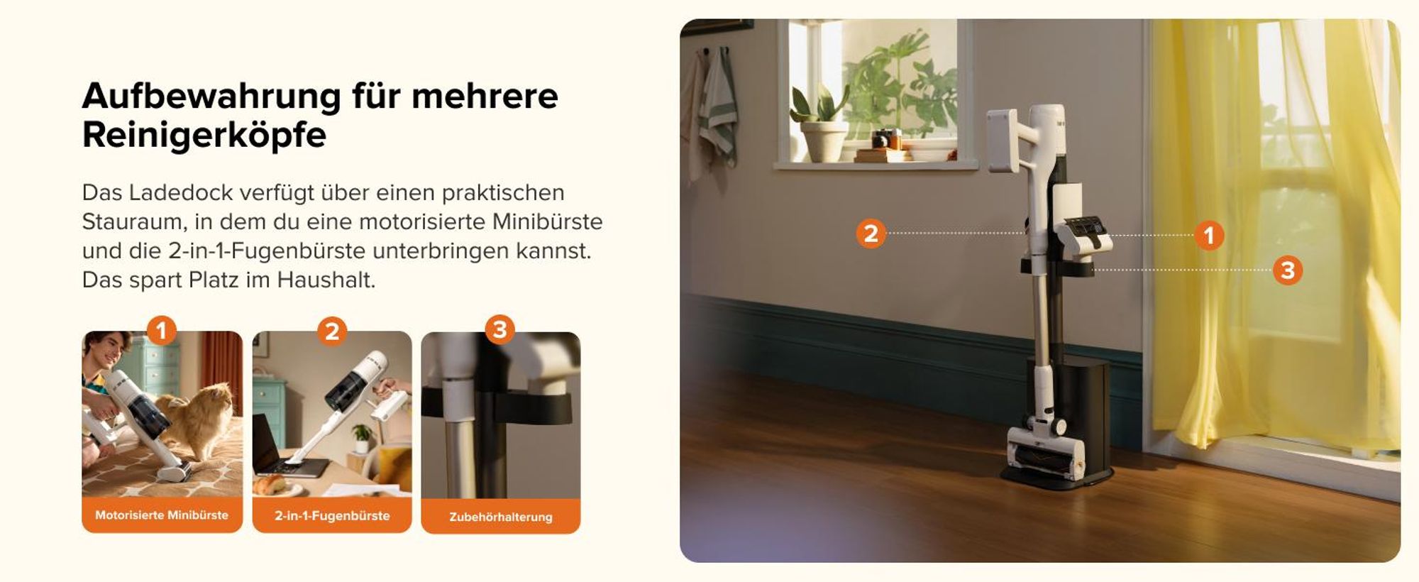 Roborock H60 Hub Akku Staubsauger mit Absaugstation, 27000Pa/300W/60 Min Akkusauger mit Absaugstation, Staubsauger kabelos mit Anti-Tangle Bürste