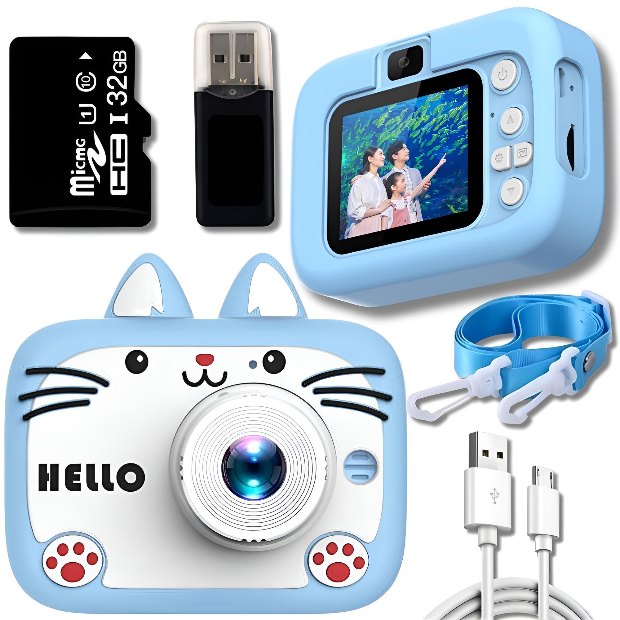Digitale Fotokamera Für Kinder 40 Mp Kamera Spielzeug Spiele + 32Gb Karte
