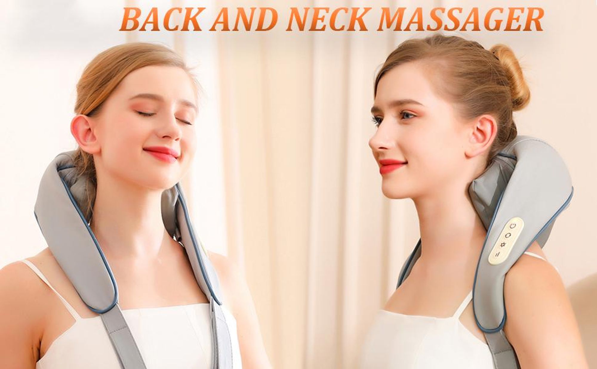 Nackenmassagegeräte, Shiatsu Rückenmassagegerät, mit Beheiztes, 3D-Massage von tiefem Gewebe, für Kopf, Schultern, Rücken, Bein