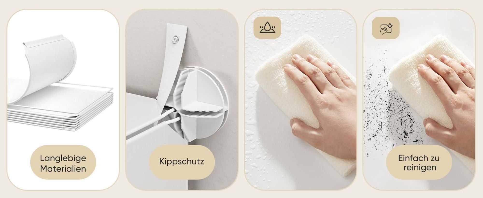 Sekey Schuhschrank Schuhregal für Flur mit 8 Fächern – für 32 Paar Schuhe, DIY Schuhablage, Kunststoff Schuhaufbewahrung, weiß