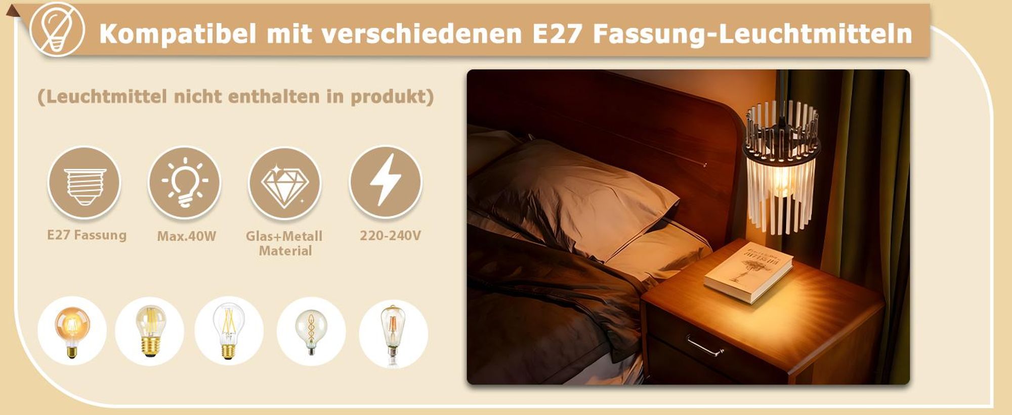 ZMH lampa wisząca na stół do jadalni 1 płomienna - lampa wisząca czarna E27 lampa do jadalni szklany klosz Ø 16 cm do jadalni sypialni kawiarni baru kuchni (bez żarówki)