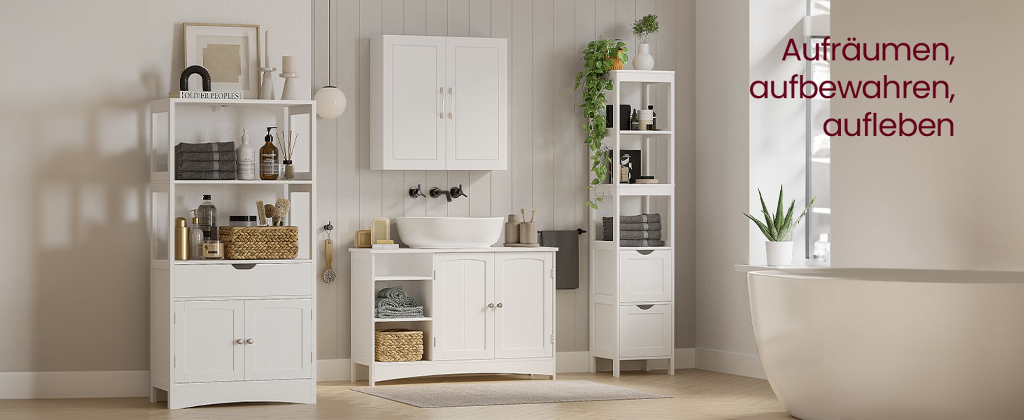 VASAGLE Waschbeckenunterschrank, Unterschrank, Badezimmerschrank, 30 x 90 x 60 cm, 2 Türen, Badschrank, offene Fächer, höhenverstellbare Ablagen