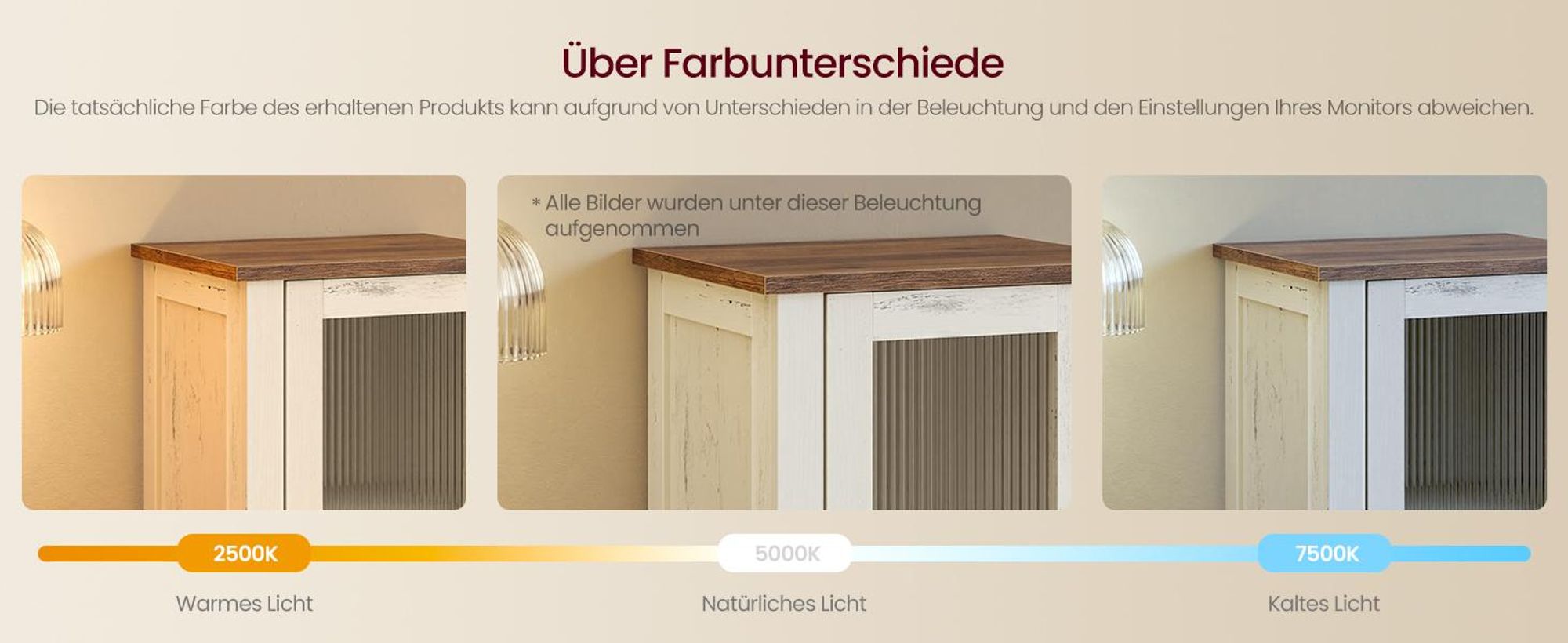 VASAGLE Badezimmerschrank im Landhausstil, Badschrank schmal, Badmöbel, weiß-braun