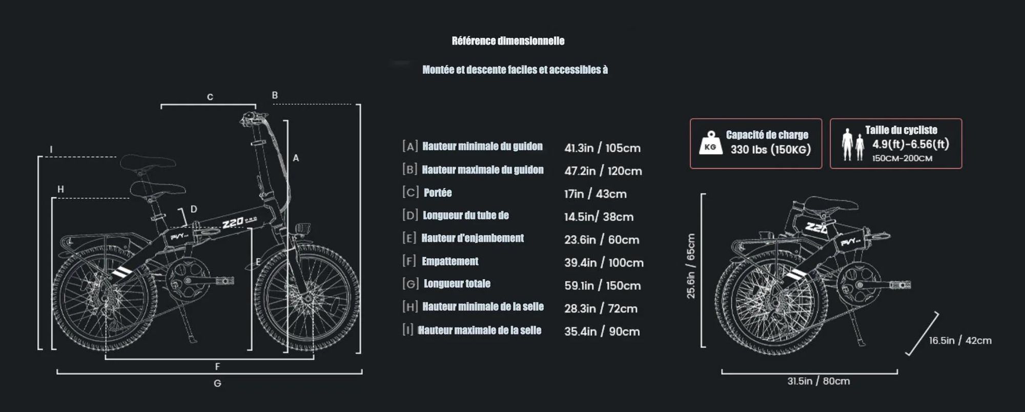 PVY Z20 PRO EVO Vélo Électrique - 250W Moteur 36V14.5AH Batterie 20 Pouces Pneus Freins à Disques Mécaniques - Gris