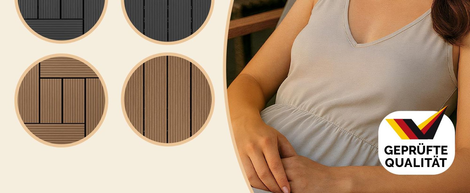 CASARIA WPC Fliesen 30x30 cm 44er Set 4m? Stecksystem Drainage Zuschneidbar Terrasse Balkon Garten klick Klassik Anthrazit