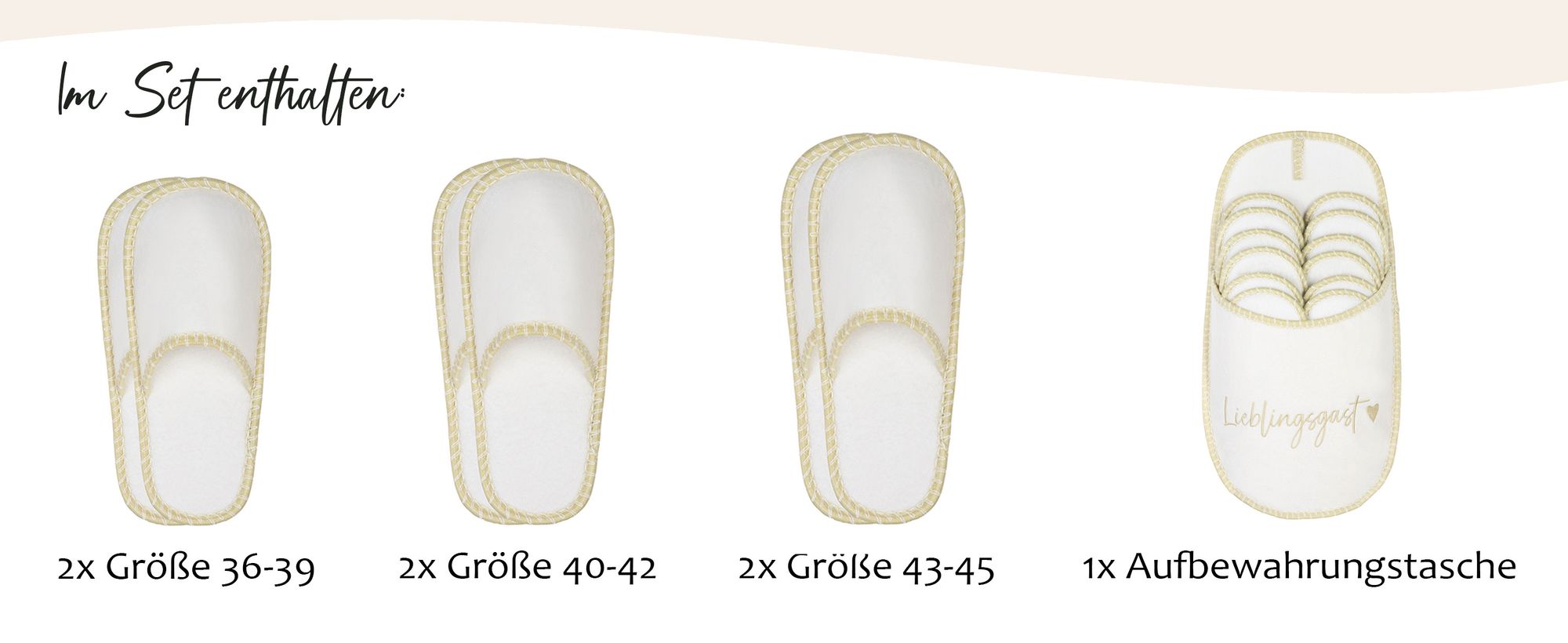 ONVAYA® ABS Gästepantoffel | Lieblingsgast | 6er Set | Antirutsch Sohle | Hausschuhe | Filzpantoffel | Gr. 36-45 Gästehausschuhe