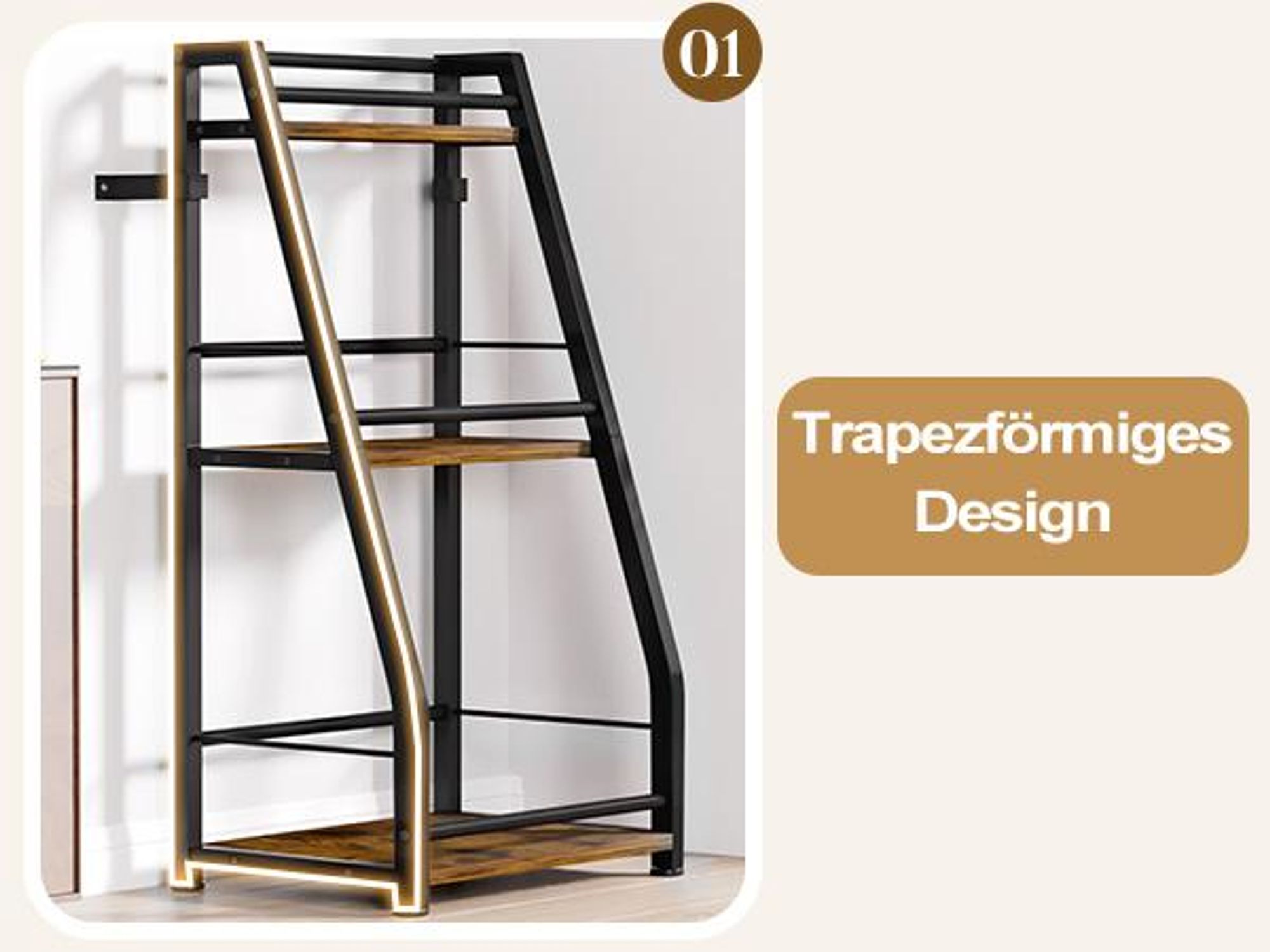 Yorbay Weinregal Stehend, Weinständer aus Holz &Metal 40x30x80cm Gewürzregal für Küche, Wohnzimmer, Kaffee - Bar