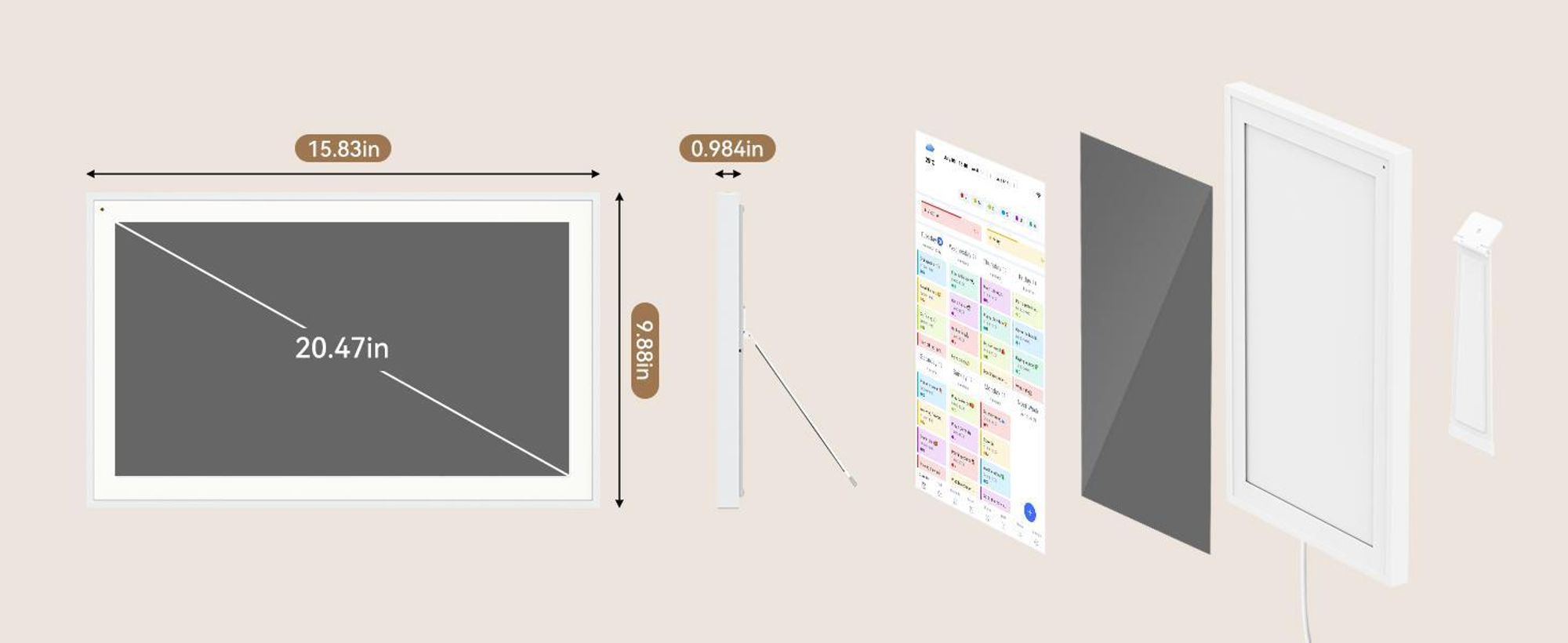 TABWEE P10 und P15 Kombi: Digitaler Kalender, 10,1" & 15,6" Displays, Fotoalbum & Belohnungssystem, 1280x800, 16:10, Multi-Device-Sync und Sharing