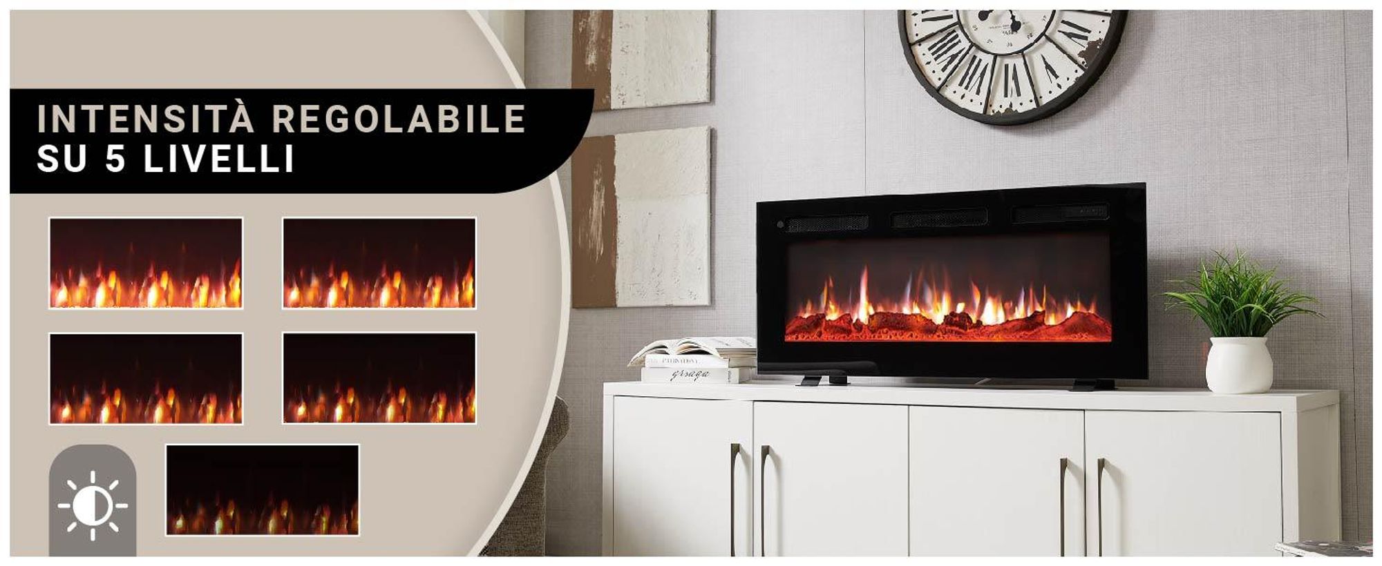 BALDERIA -design Leif 40 - Camino elettrico 3in1