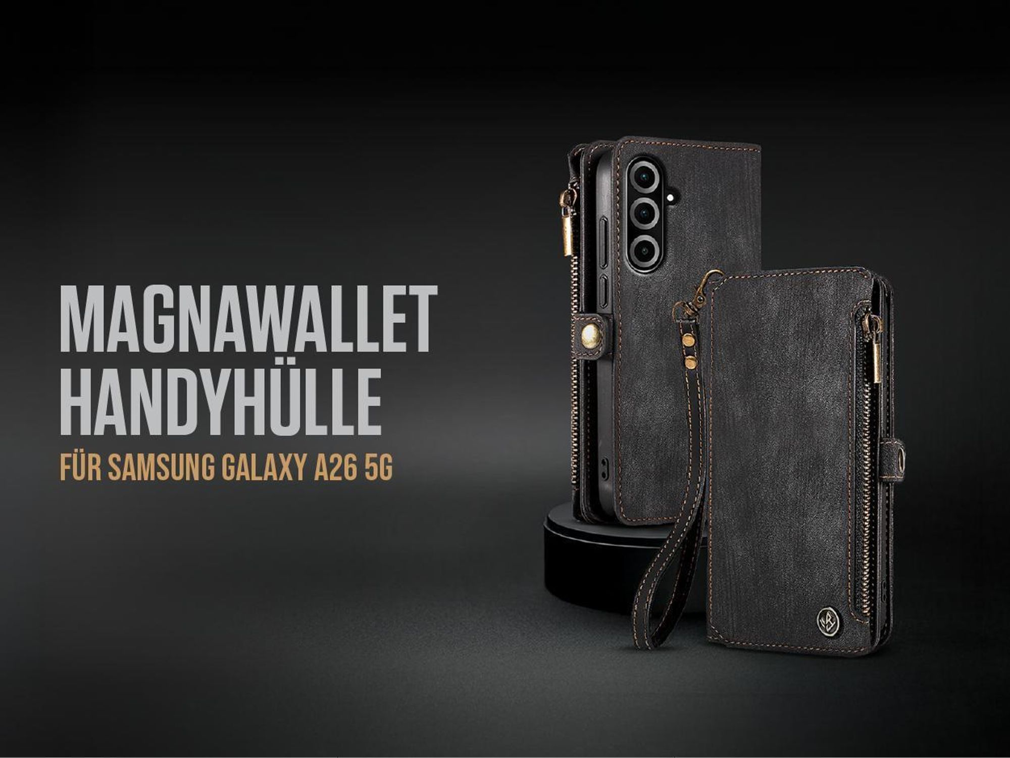 Klappbare Geldbeutel Handyhülle mit Handschlaufe für Samsung Galaxy A26 5G