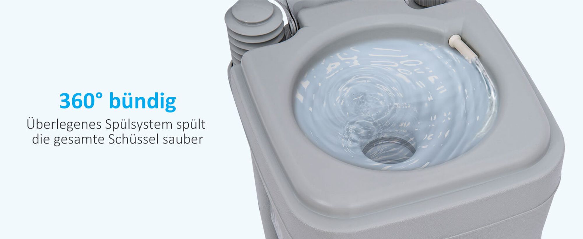 Outsunny Campingtoilette, 20 L Mobil-WC, Camping-WC mit Spül- und Abwassertank