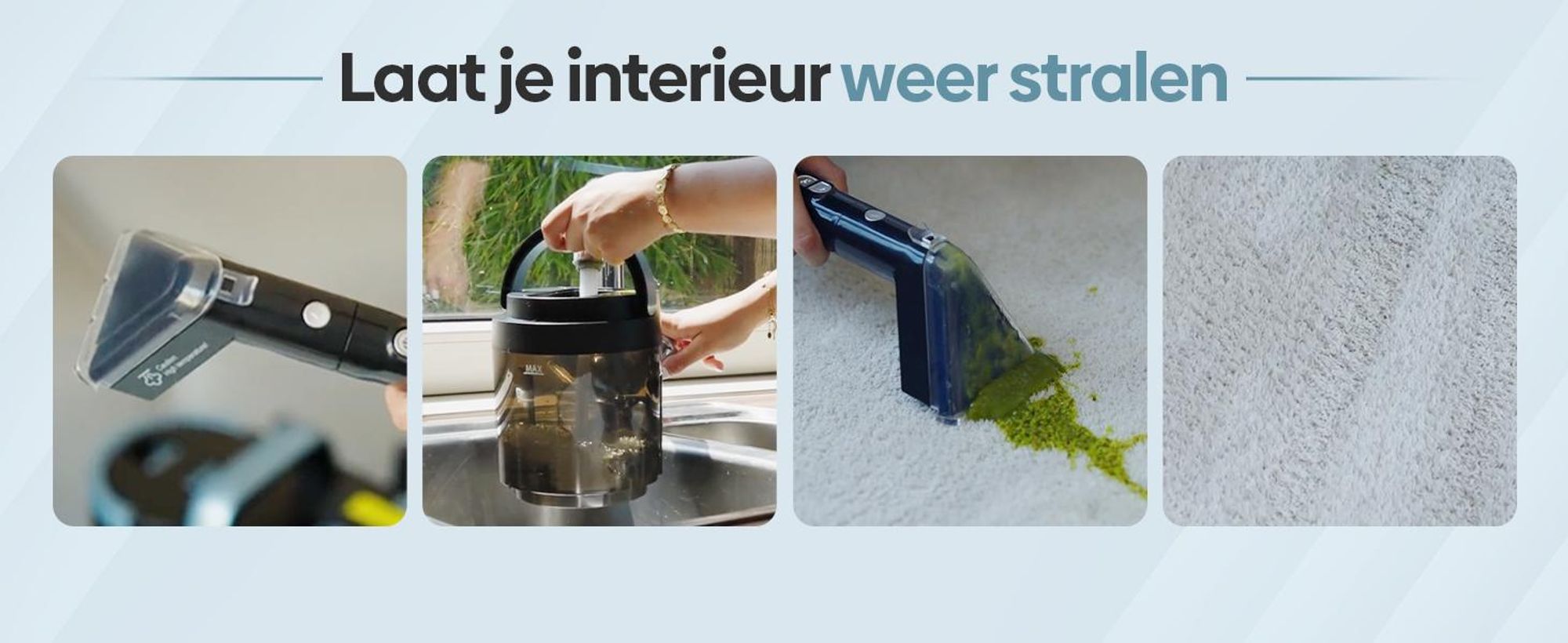 Olvy Waschsauger PRO: Stoomreiniger voor meubels, tapijtreiniger inclusief accessoires, natzuiger voor banken, matrassen, auto's en tapijten