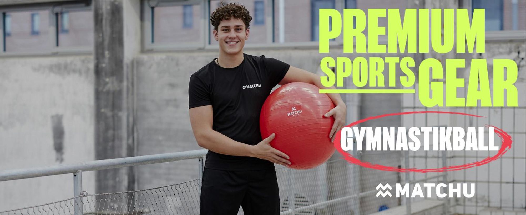 Matchu Sports Gymnastikball 55 cm mit Luftpumpe – Anti-Burst Fitnessball, Sitzball fürs Büro, Yogaball und Pilatesball – Rot