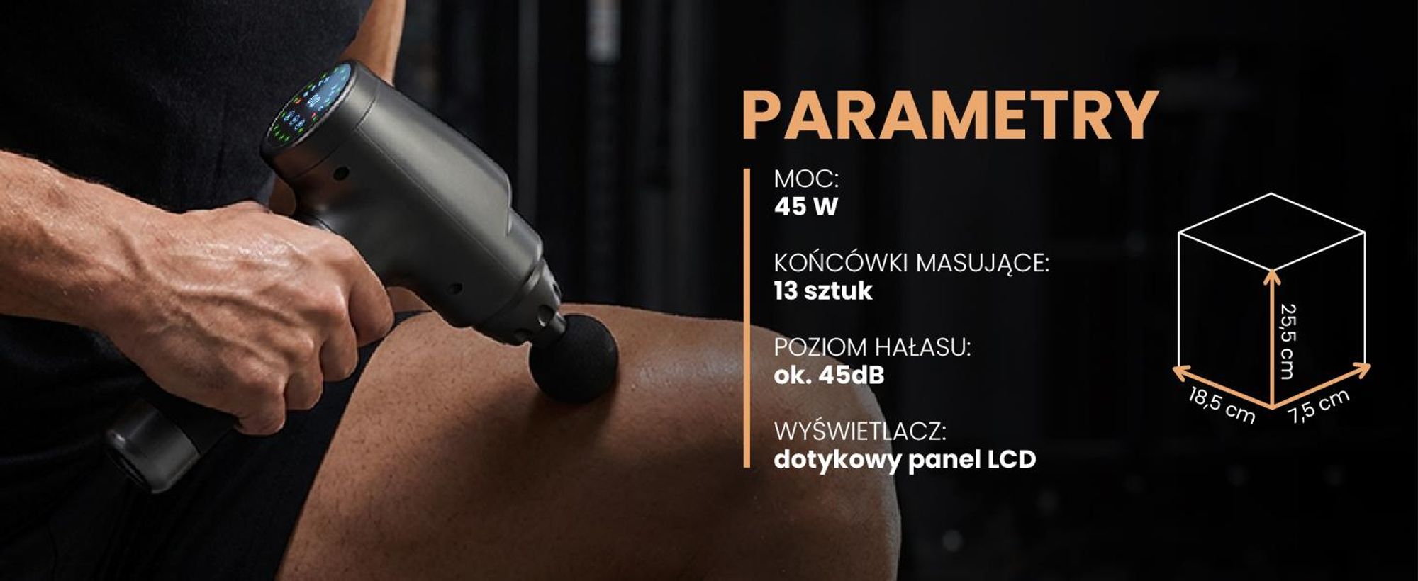 Pistoler do masażu z inteligentnym czujnikiem nacisku z LED i 30 biegami