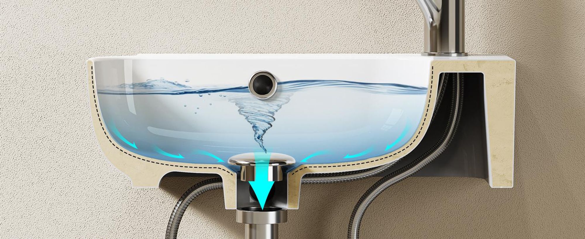 HOROW Hänge Waschbecken Aufsatzwaschbecken Wandmontage Handwaschbecken Waschschale mit Hahnloch und Überlauf