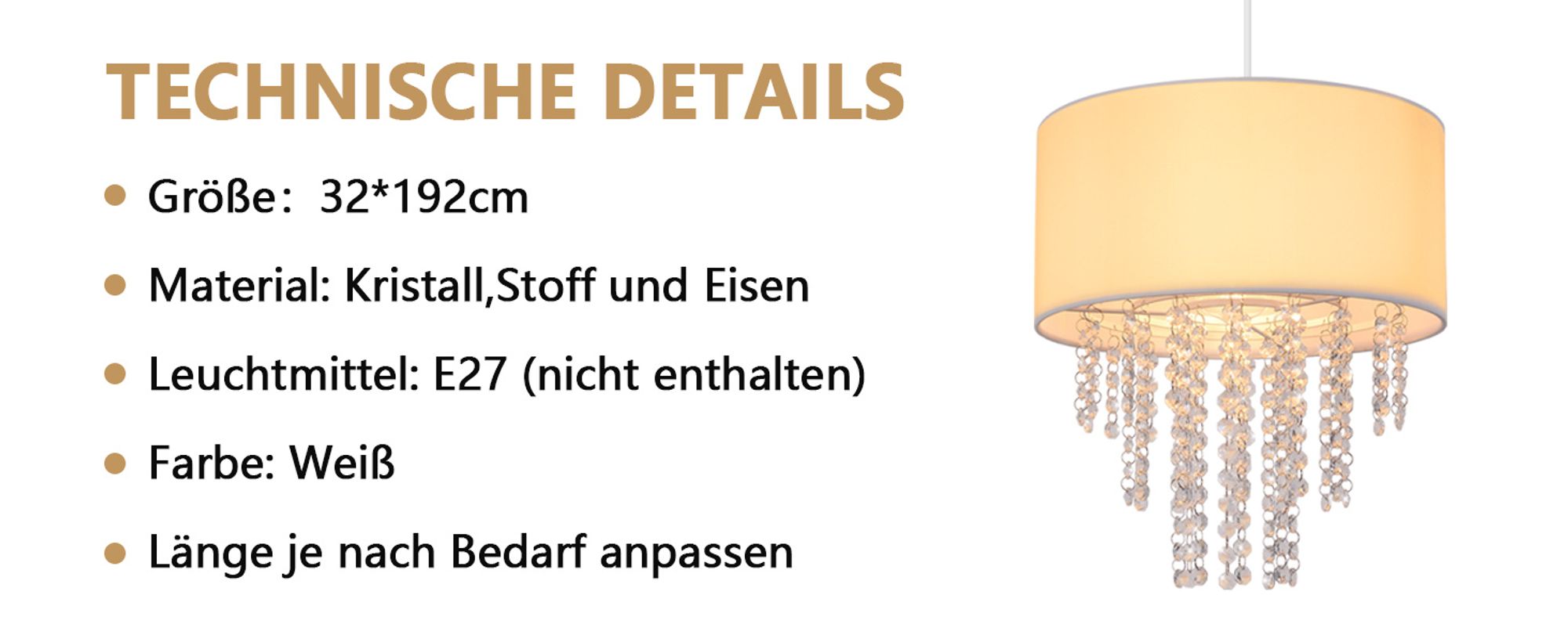 ZMH Hängelampe Wohnzimmer Pendelleuchte Schlafzimmer Hängeleuchte E27 Kristall Stoff Esstischlampe Hängend Modern Esszimmerlampe Esszimmer Pendellampe Design für Esstisch (Ohne Leuchtmittel)