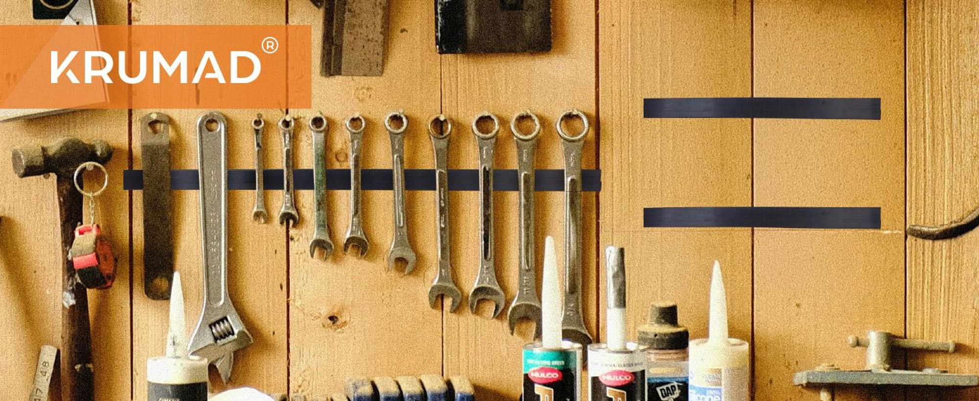 KRUMAD Magnetband Selbstklebend, Magnetstreifen, Magnetisches Klebeband, Zuschneidbar für Haushalt, Küche & Werkstatt