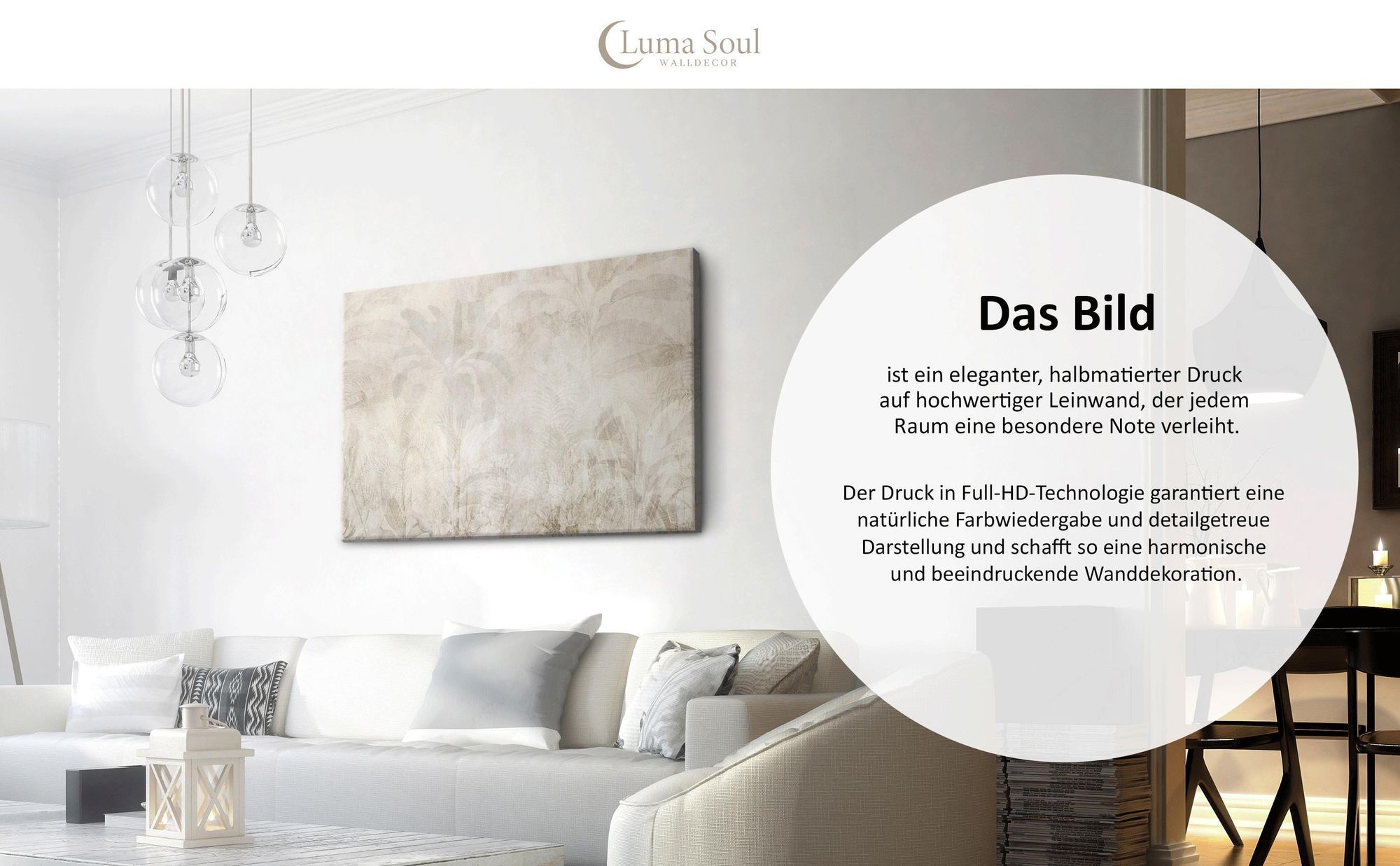 LUMASOUL Gemälde auf 3 Leinwänden, Naturmotivgemälde auf Leinwand, Gemälde 90 x 60 cm