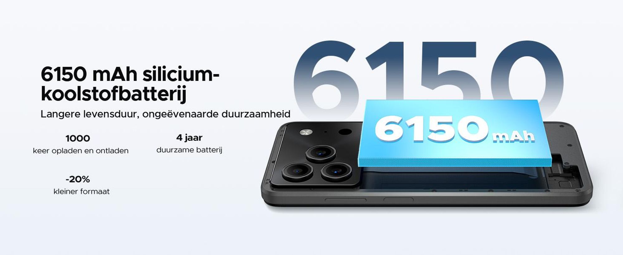 DOOGEE Note56 Pro Smartphone, Android 16, 6,56" scherm met 90Hz, 6150mAh batterij, 32GB RAM + 128GB opslag, 4G Dual-SIM, 13MP camera, NFC, vingerafdruksensor, gezichtsherkenning