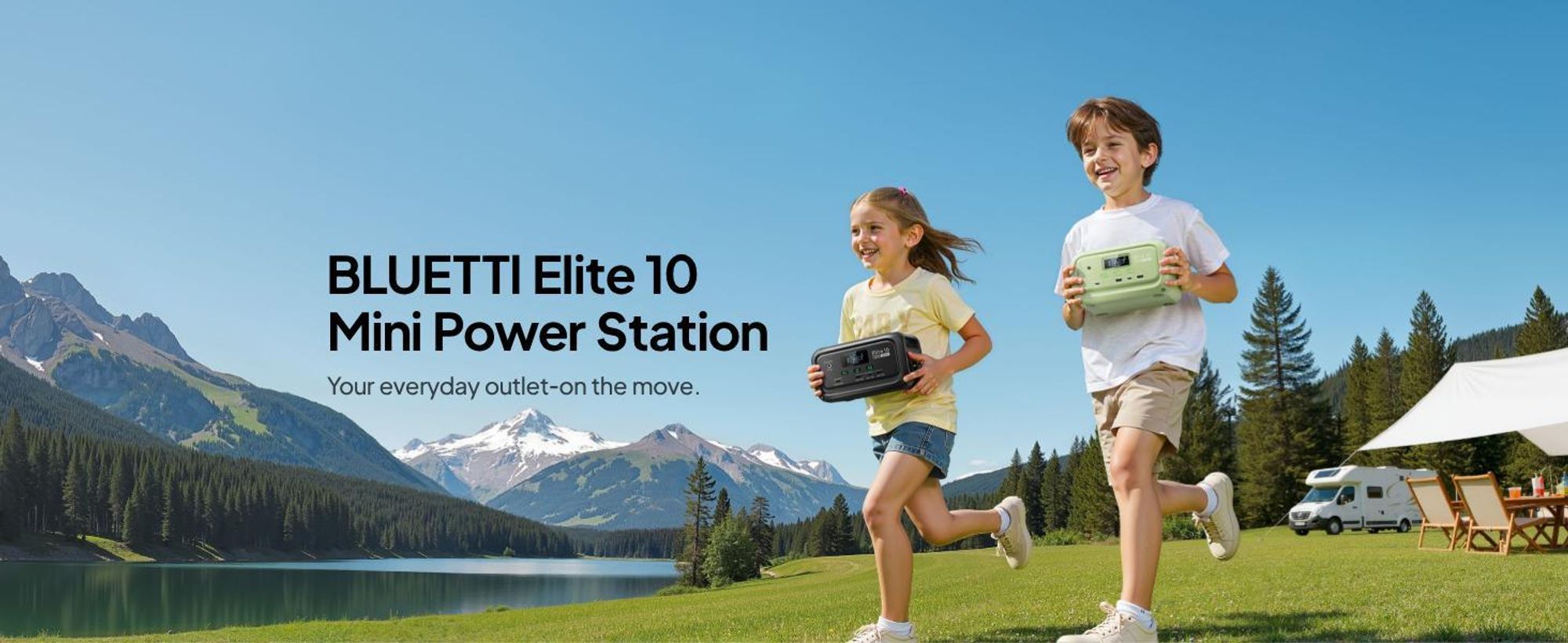 BLUETTI Elite 10 Mini-Powerstation, tragbar, 128-Wh-Akku mit 200-W-Wechselstromsteckdose, USV, Schnelllade-Solargenerator für Camping und Reisen -Grün