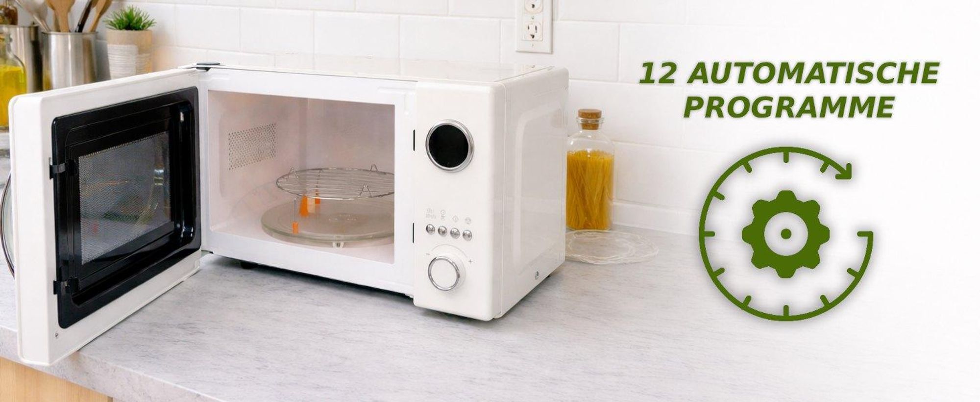 Retro Mikrowelle creme mit Grillfunktion MW 2600 DGC Kalorik 1150W 20L
