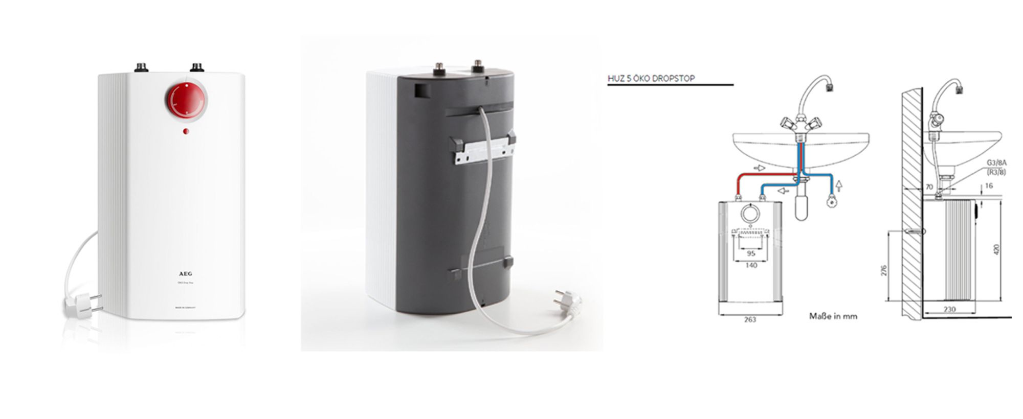 Produktabbildung Huz 5 ÖKO DropStop mit Stecker, Maßskizze