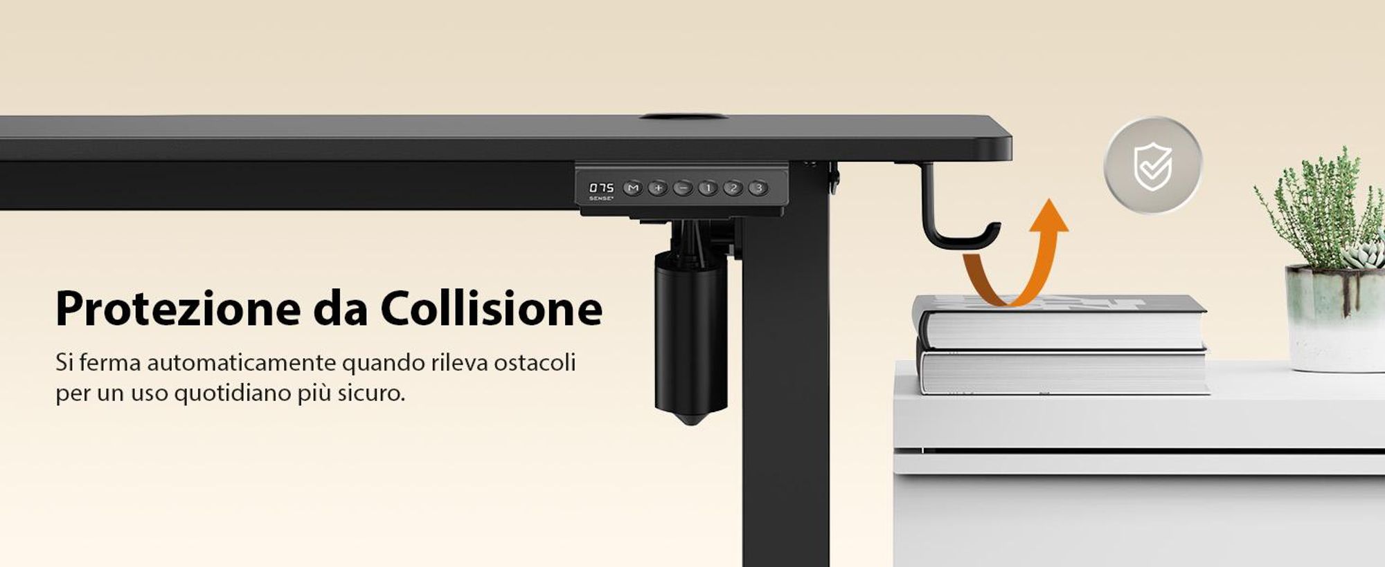 SENSE7 NOJO Scrivania angolare regolabile in altezza, modello Light Corner, con sistema elettrico, dimensioni 160x140, forma a L, scrivania regolabile in altezza, doppio motore, struttura con memoria, colore nero