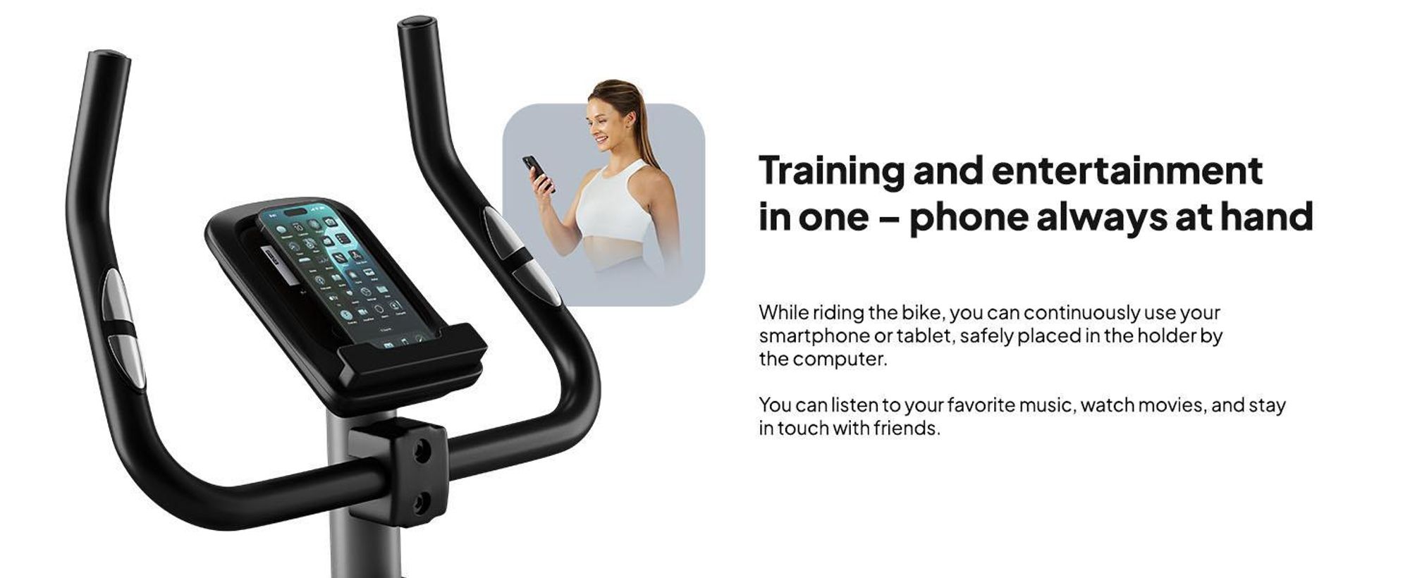 Zipro rotoped Drift – magnetické fitness kolo  s 6 kg setrvačníkem Tichý rotoped pro domácí použití Kompaktní, s měřením pulsu  Držák na tablet