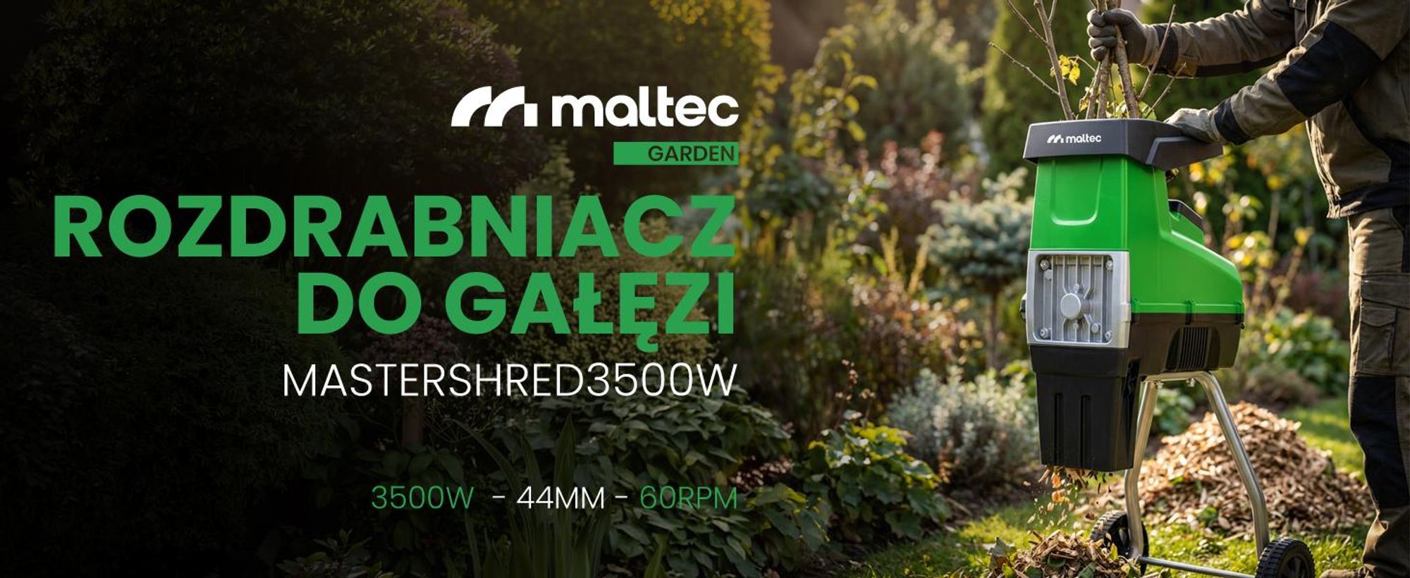 Elektryczny rozdrabniacz do gałęzi drewna samozasysający 3500W