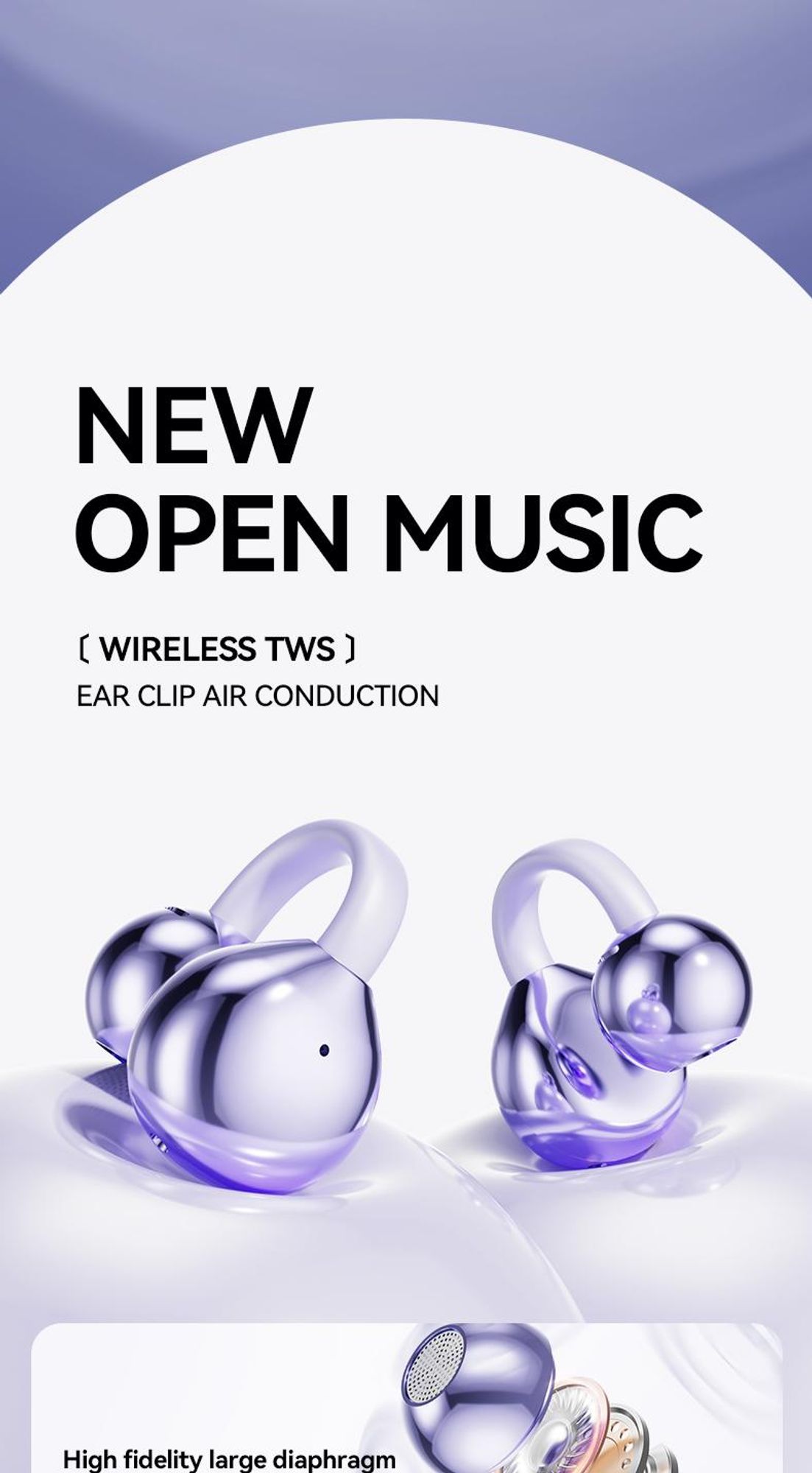 Drahtlose Ohrhörer, Ohrbügel-Headset, ENC-Bluetooth-Kopfhörer, Ohrhörer mit Geräuschunterdrückung und Mikrofon