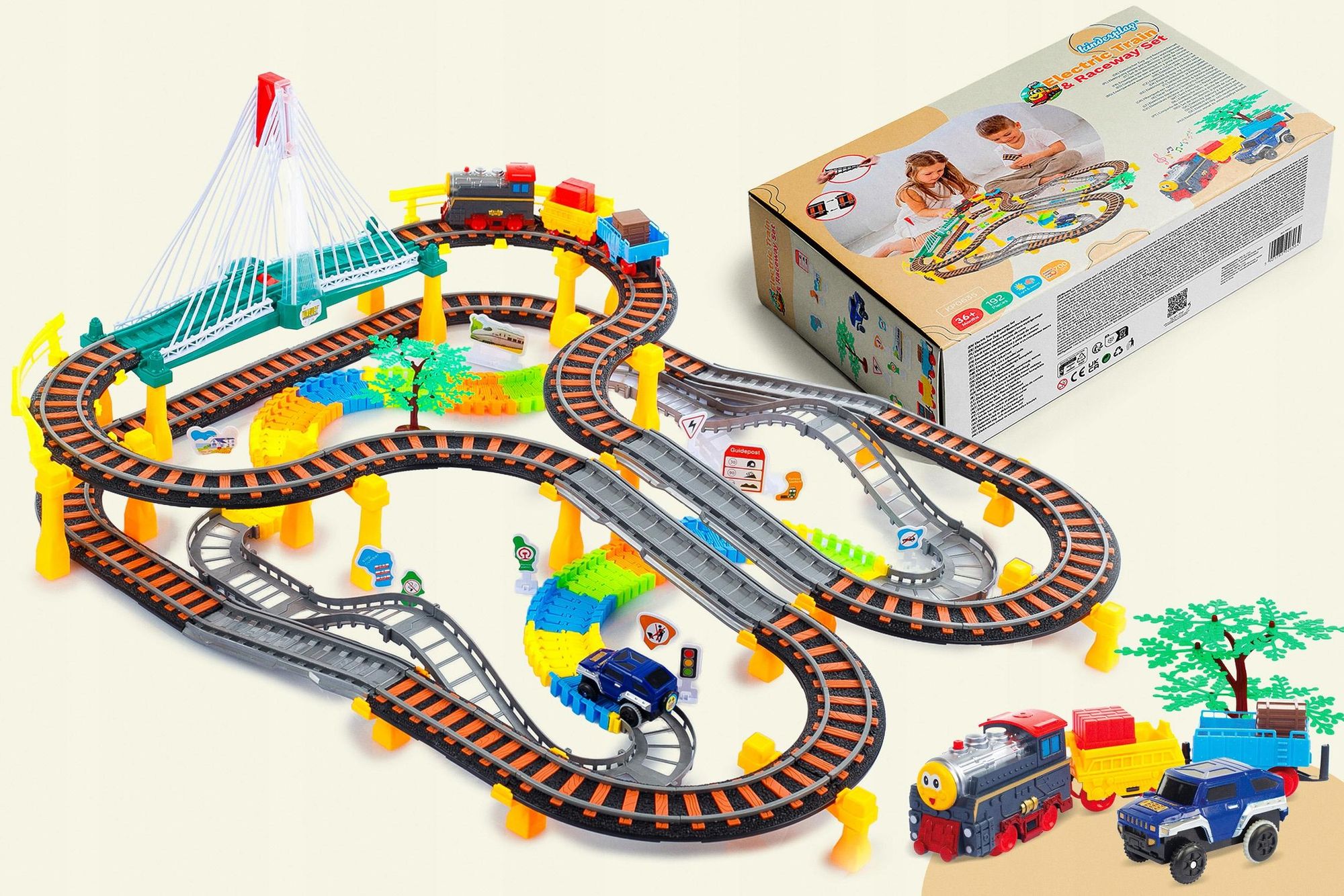 Kinderplay elektrische Eisenbahn mit Rennbahn