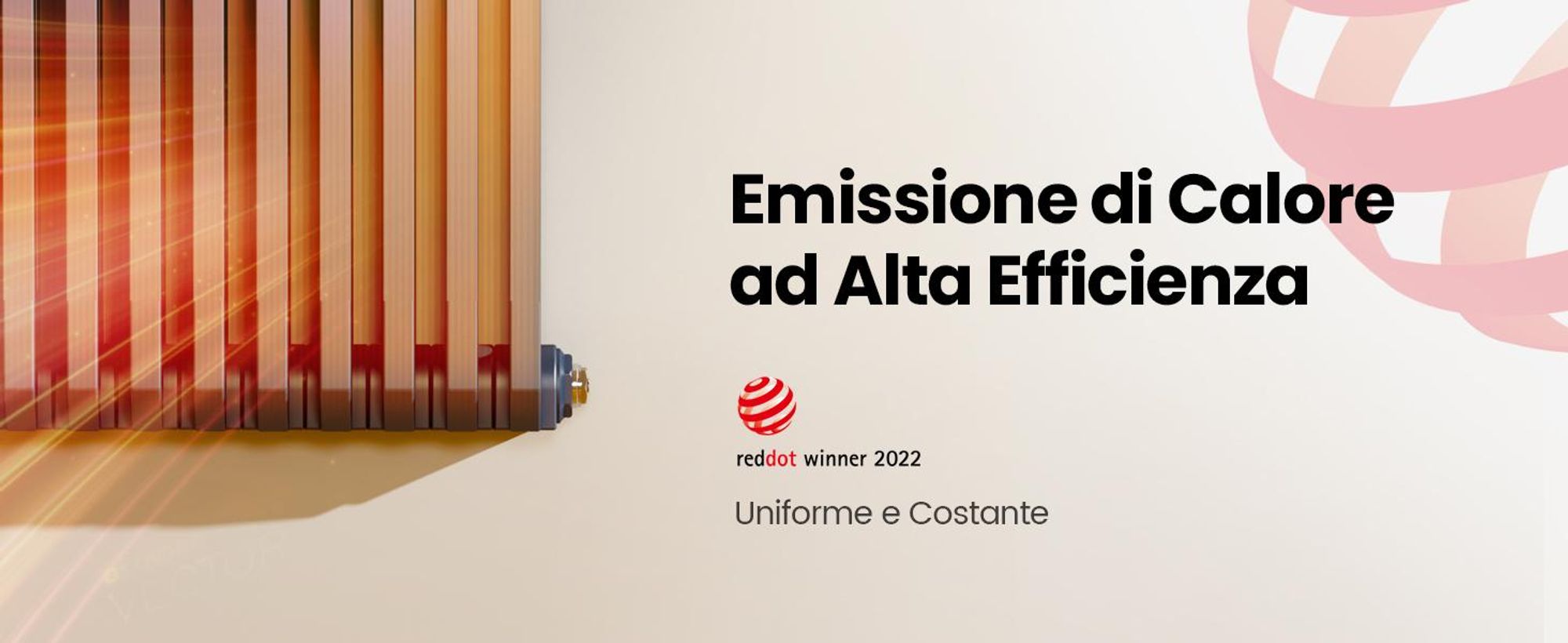 Radiatore di design EMKE a forma di D 1800x348mm 1611W Vincitore del Red Dot Award antracite - installazione verticale, per 21,5 m², bagno e soggiorno senza elemento riscaldante