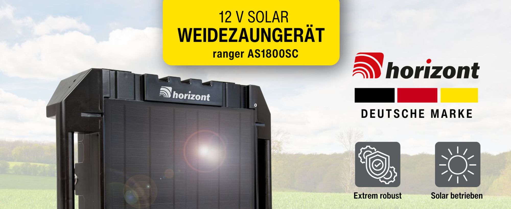 horizont 12 V Solar Weidezaungerät - ranger ® AS1800SC