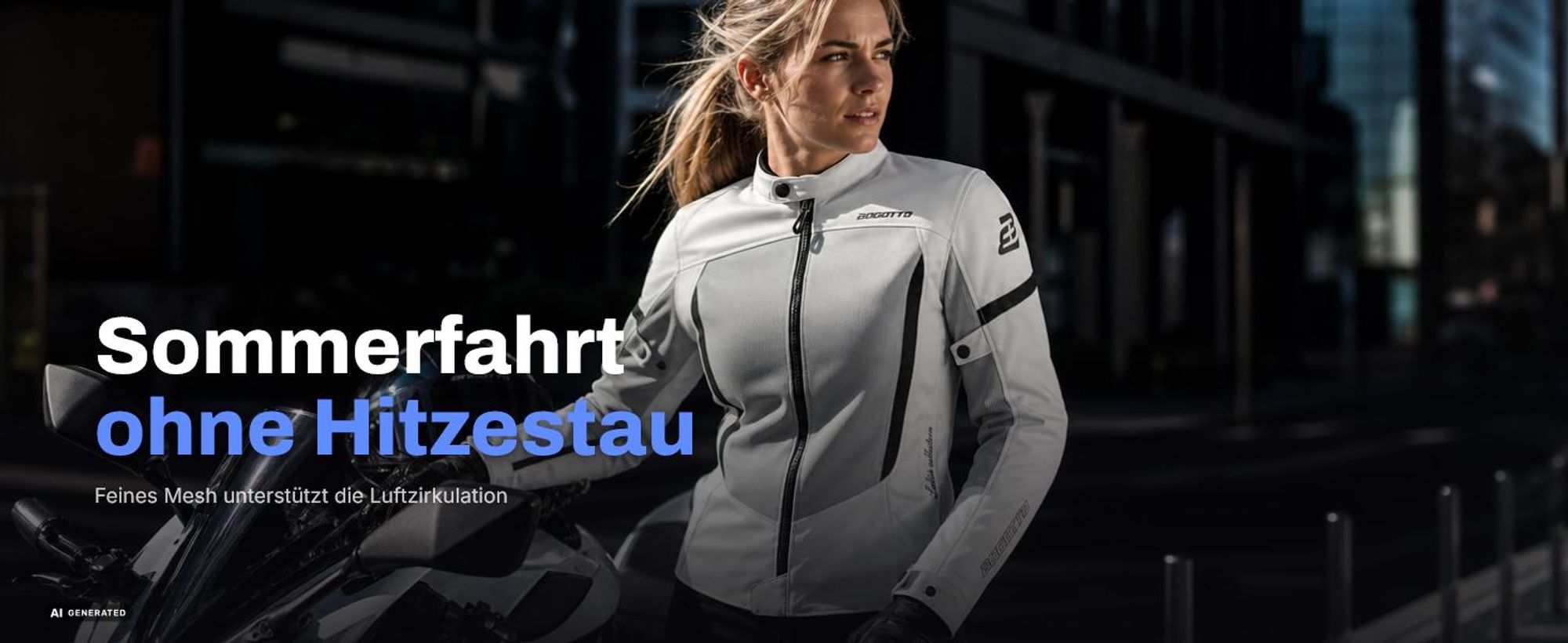 Bogotto Alastor Air Mesh Damen Motorrad Textiljacke, grau, M