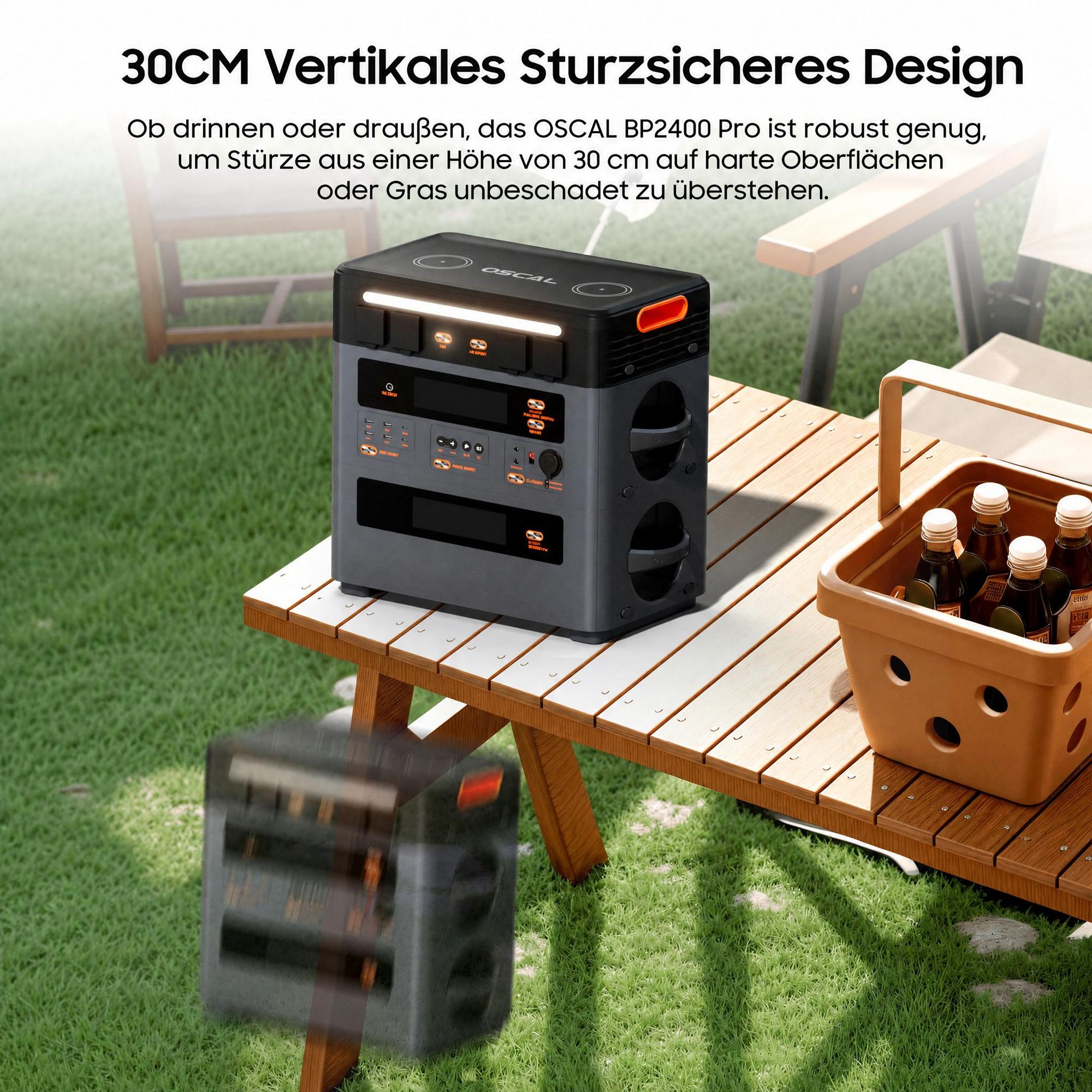 OSCAL BP2400Pro Erweiterungsakku 2016Wh LiFePO4, Zusatzakku für PowerMax 2400Pro