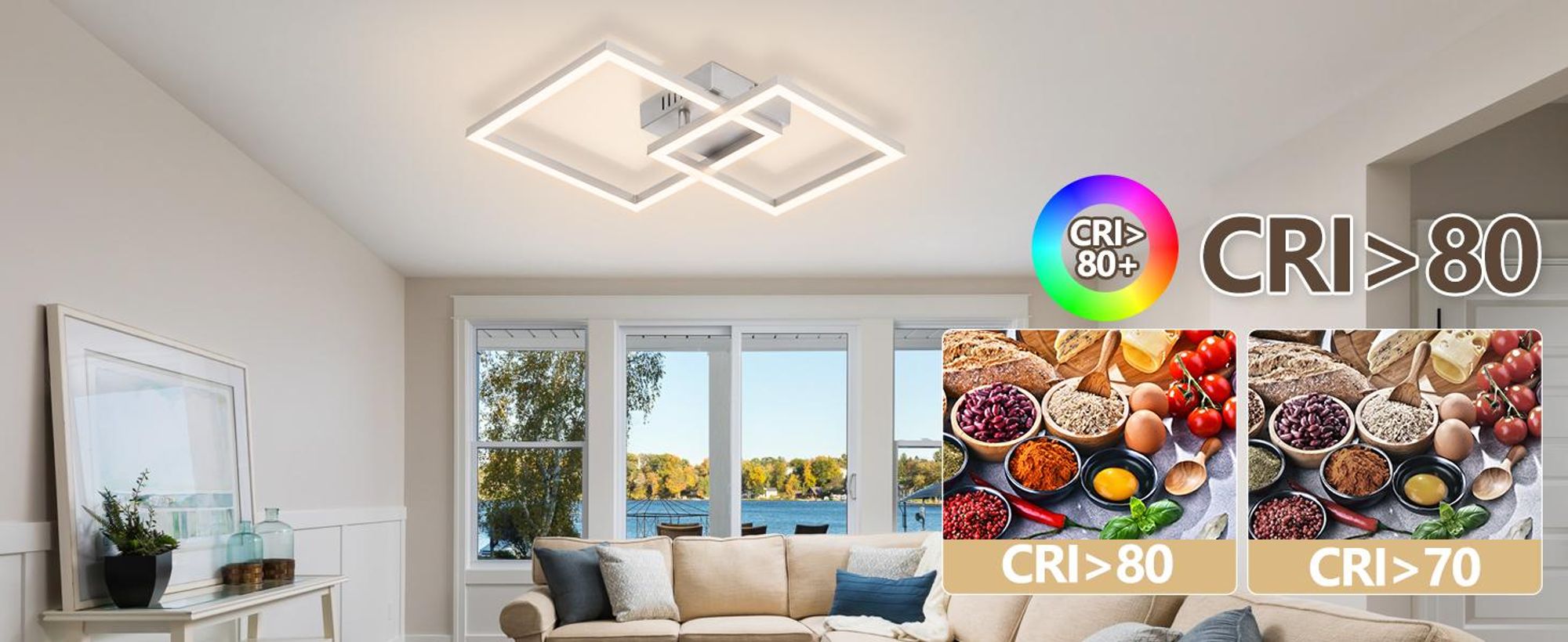 ZMH Lampy sufitowe LED Lampa sufitowa do kuchni 20 W Srebrna lampa do sypialni 4000 K Neutralna biel Lampa kuchenna Obrotowa konstrukcja do sypialni, biura, salonu