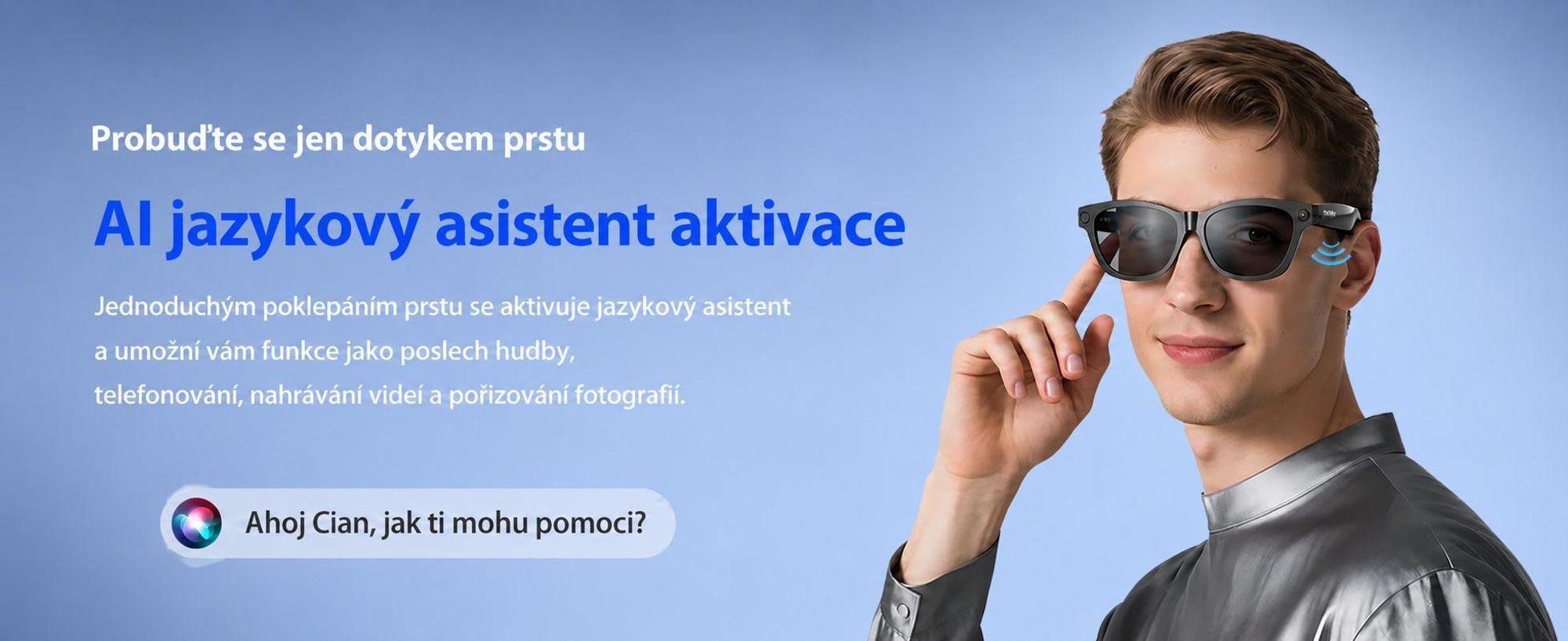 Blackview BV100 – chytré brýle s AI asistentem, 8MP fotoaparátem a otevřeným zvukem – Bluetooth 5.4, 51 hodin přehrávání hudby, handsfree, IP54