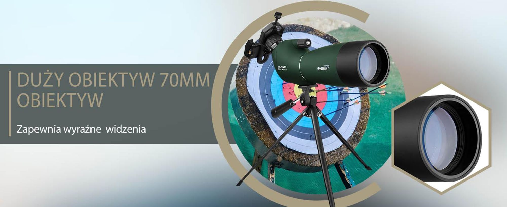Svbony SV28 Lunety obserwacyjne, 25-75x70 Okular kątowy Wodoodporny monokular pryzmatyczny BAK4 ze statywem Adapter