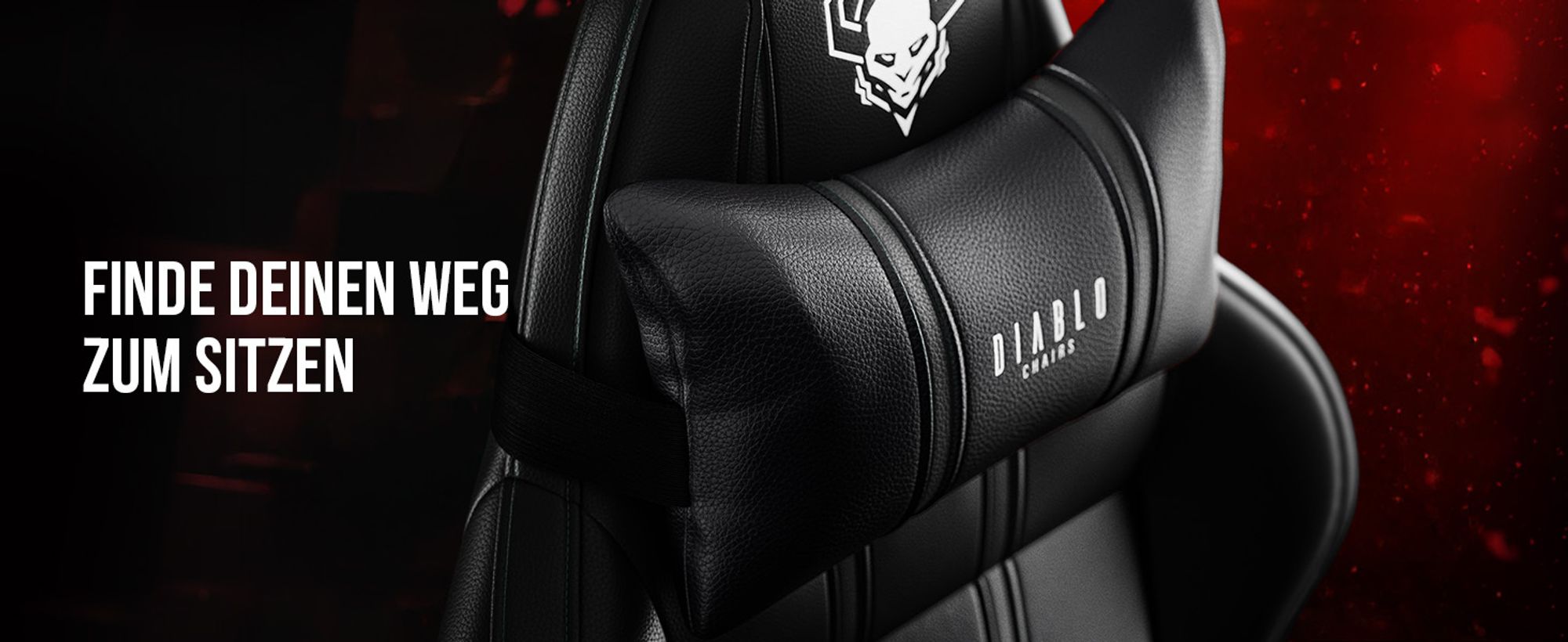 Diablo X-One 2.0 Gaming Stuhl Bürostuhl Schreibtischstuhl Verstellbare Armlehnen Ergonomisch Nacken/-Lendenkissen Farbe: Schwarz, Größe Normal