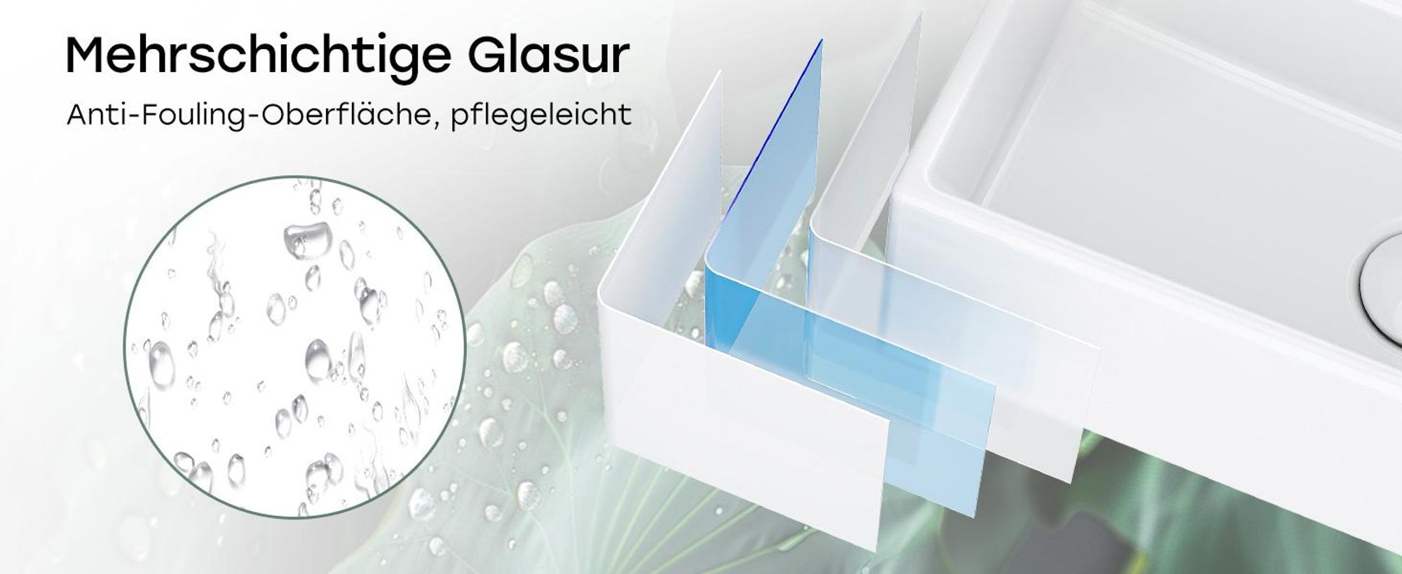 Mehrschichtige Glasur Waschbecken