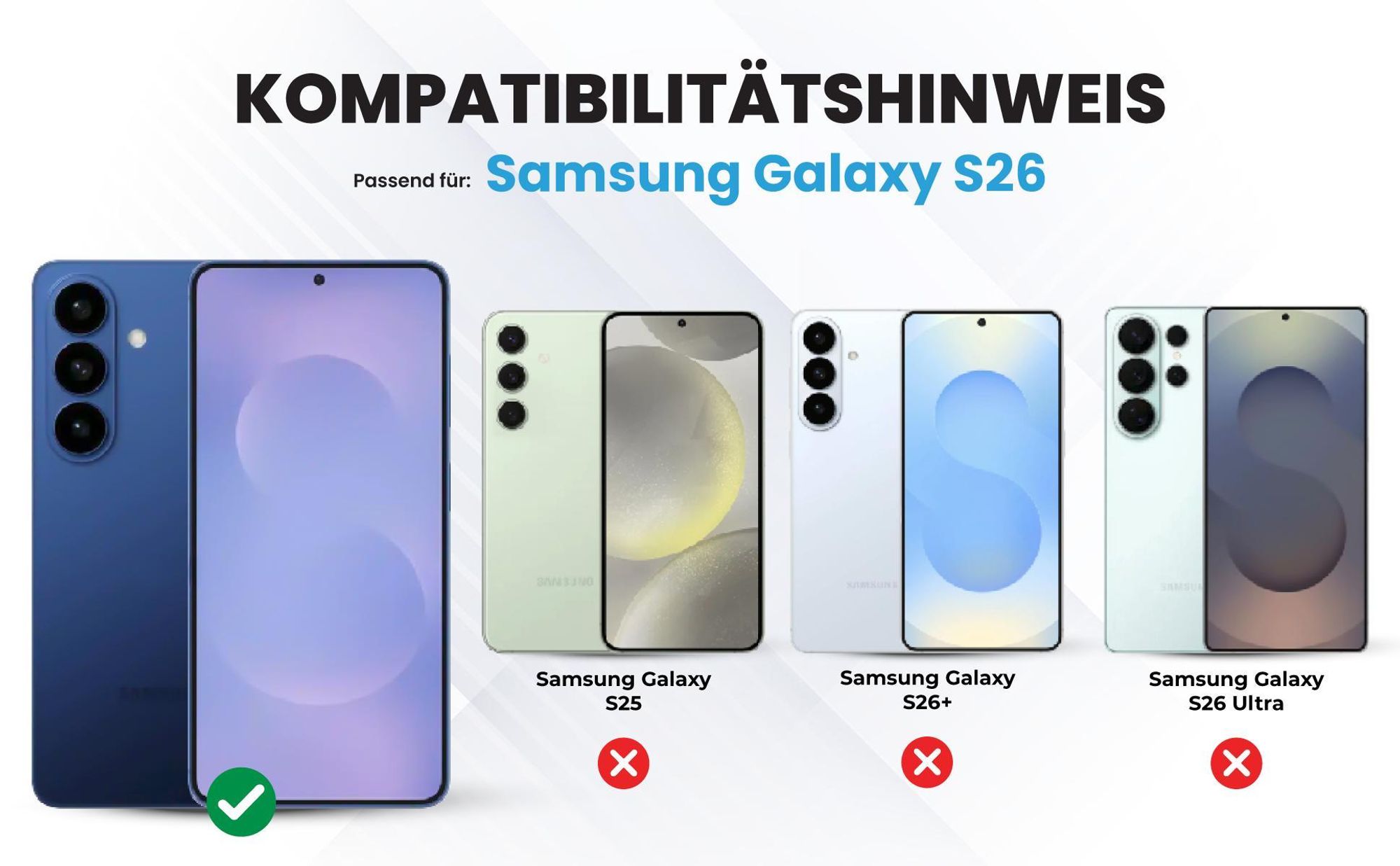 Kompatibilitätshinweise Hülle für Samsung Galaxy S26