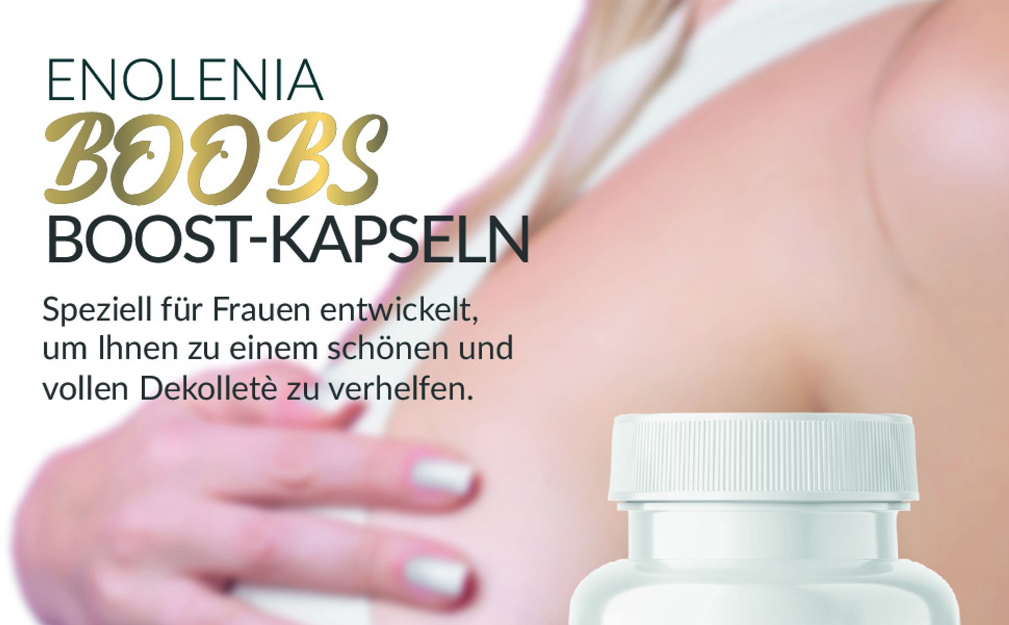Enolenia® BoobsBoost - Push-Up Kapseln für volles Dekolleté - Brustvergrößerungs Tabletten - Brust - Push Up Effekt – ganz ohne OP - Brust Creme