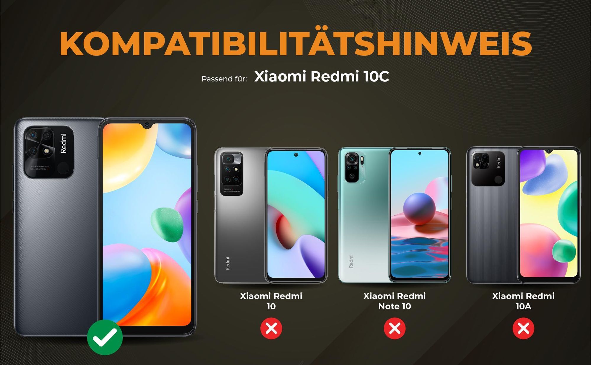 Kompatibilitätshinweise Hülle für Xiaomi Redmi 10C