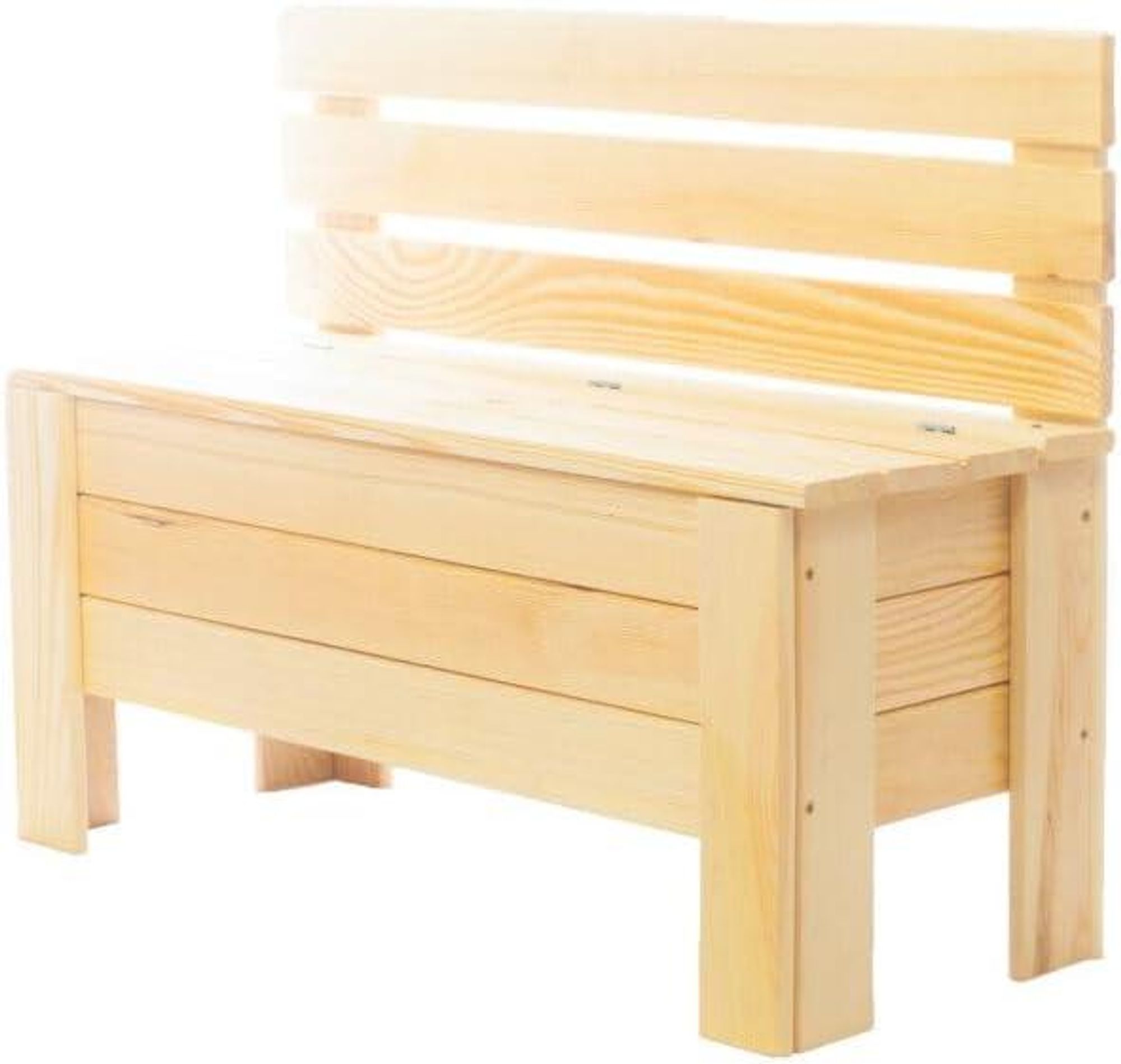 STOLMAK Gartenbox aus Holz 111 l 71x54x29 cm Braun Massivholz Kiefer Auflagenbox Kissenbox Holztruhe Sitzbank Gartenmöbel