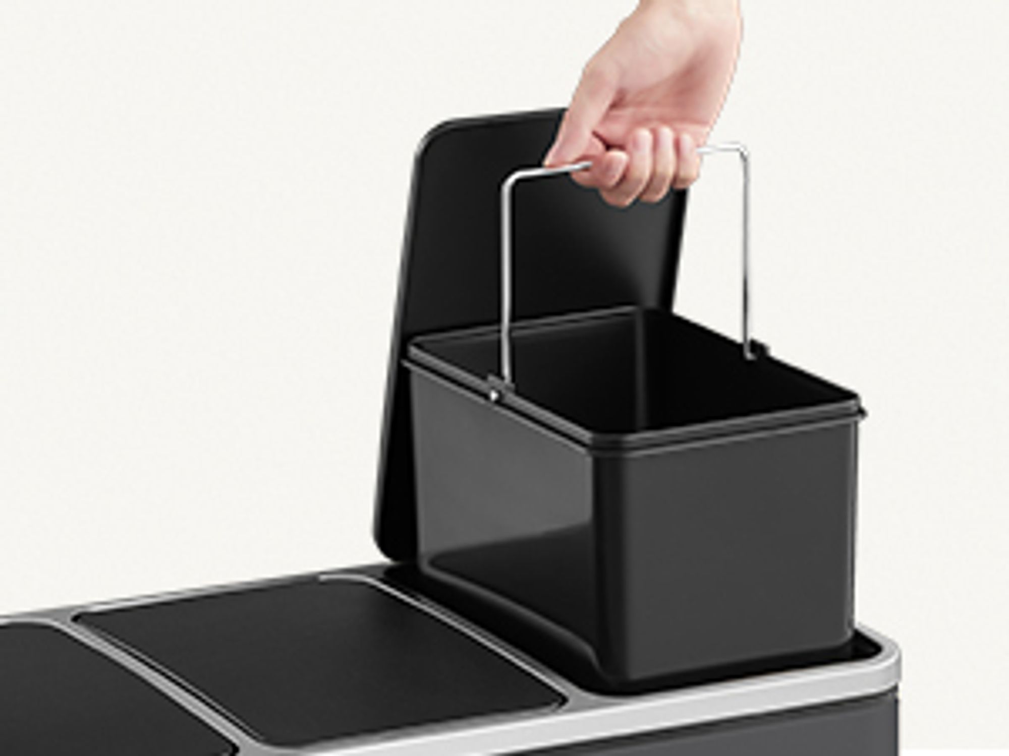 Mülleimer Küche, 3 x 18 L, Mülltrennsystem 3 Fächer, Abfalleimer