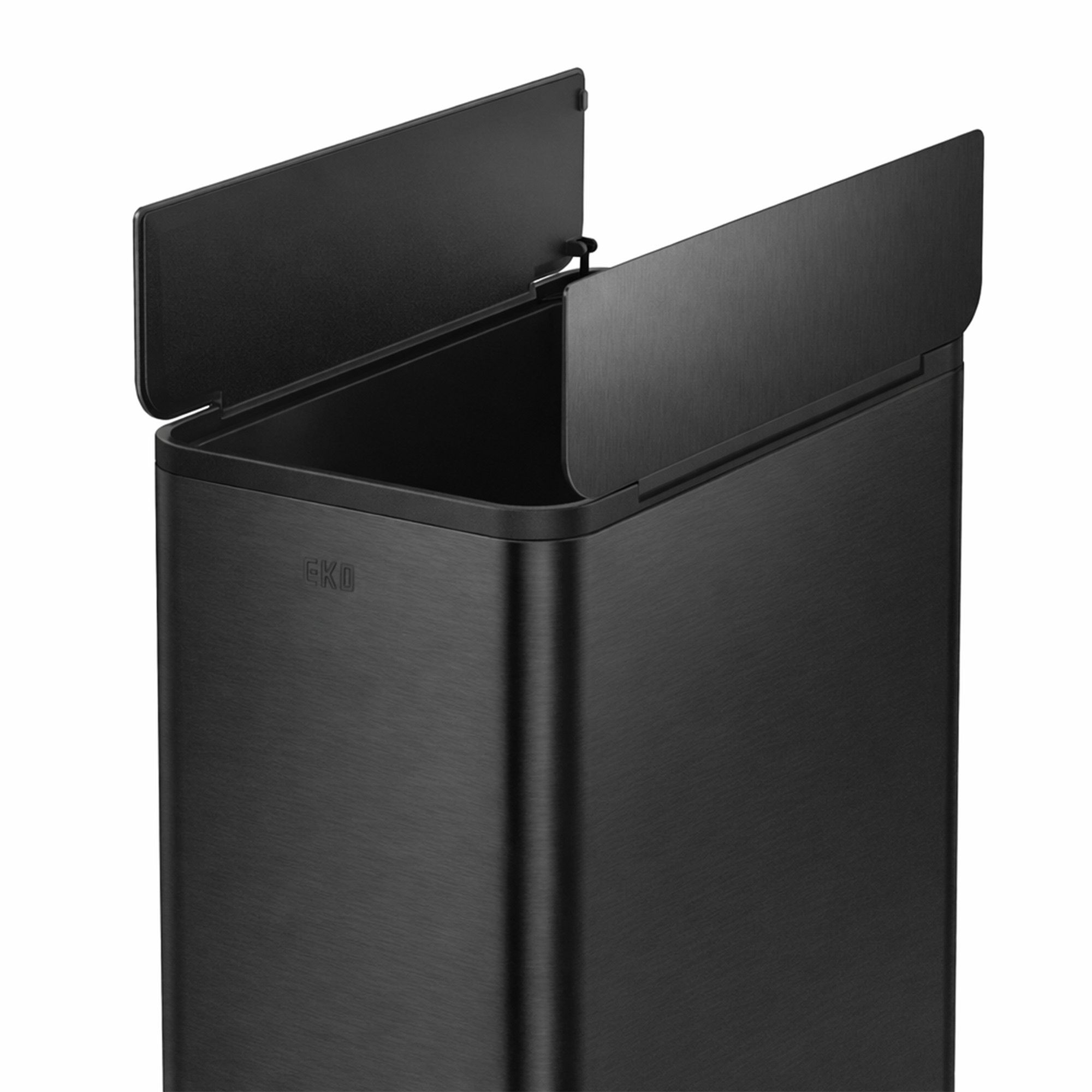 EKO - Poubelle rectangulaire "X-Wing" de 45 litres - Acier inoxydable et plastique - Noir