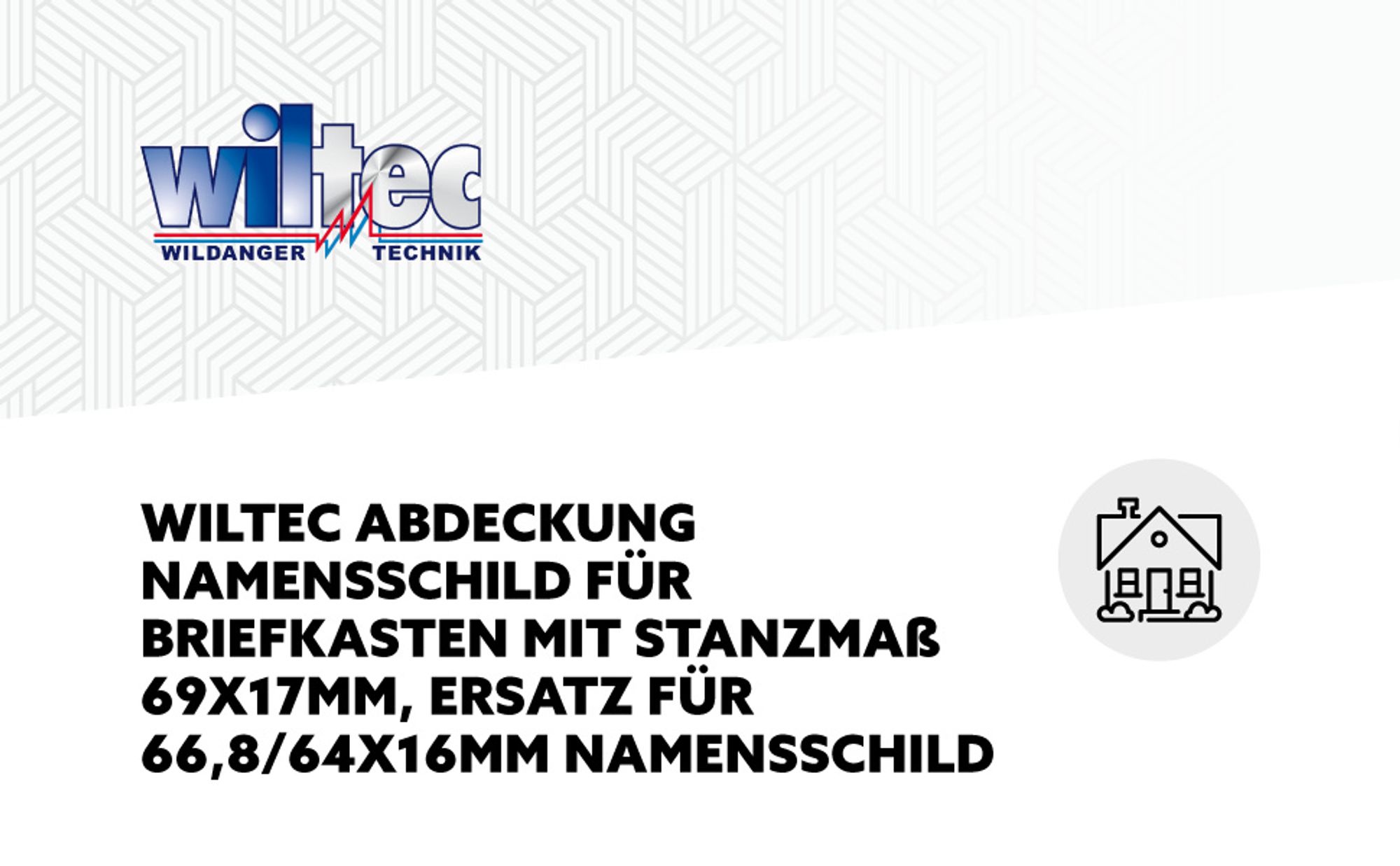 Wiltec Namensschild Abdeckung für Briefkasten mit Stanzmaß 69,1 x 17,2 mm für 73 x 21 mm Namensschild, Ersatzteil für Standbriefkasten und Wandbriefkasten