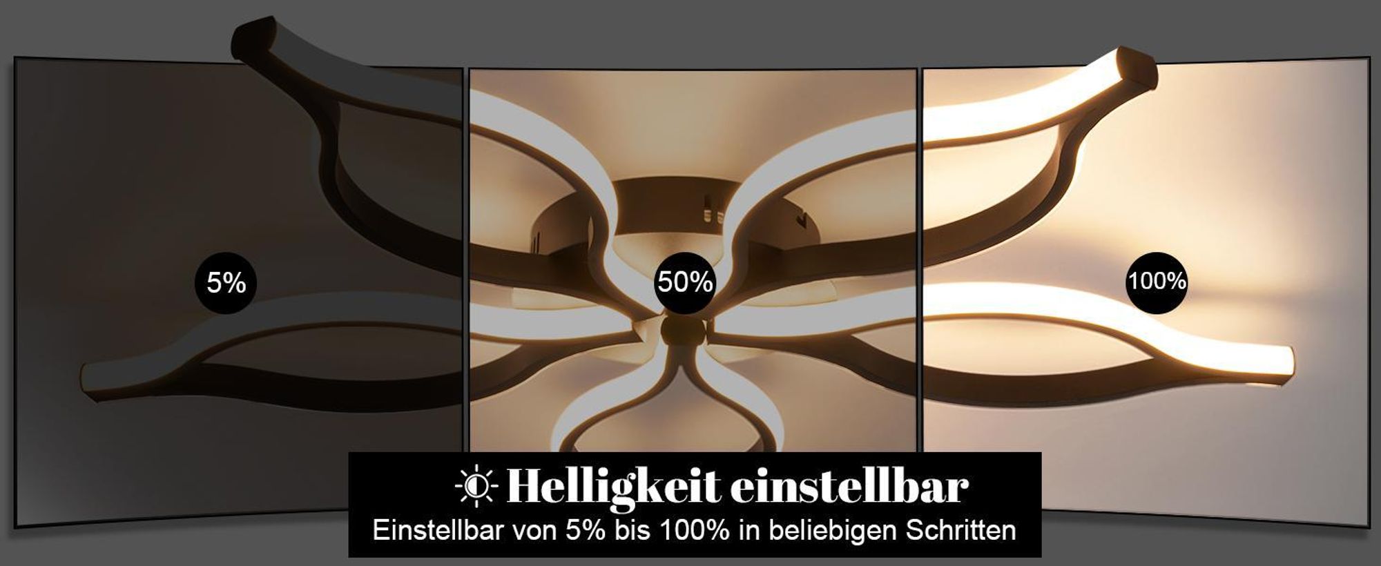 ZMH LED stropné svietidlo Obývacia izba Stropné svietidlo 80 cm Obývacia izba Svietidlo 75 W Čierne Veľké Stmievateľné 3000-6500 K Nočné osvetlenie Spálňa Svietidlo pre jedáleň
