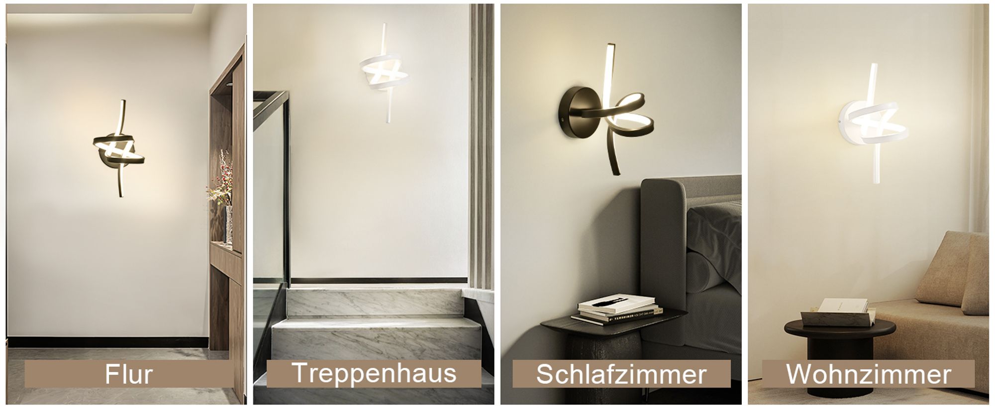 ZMH Wandlampe Led Wandleuchte Innen Wand Lampe für Treppenhaus Flur Wohnzimmer Schlafzimmer Badezimmer 7W Modern Design Weiß Wandleuchten Warmweiß 3000K